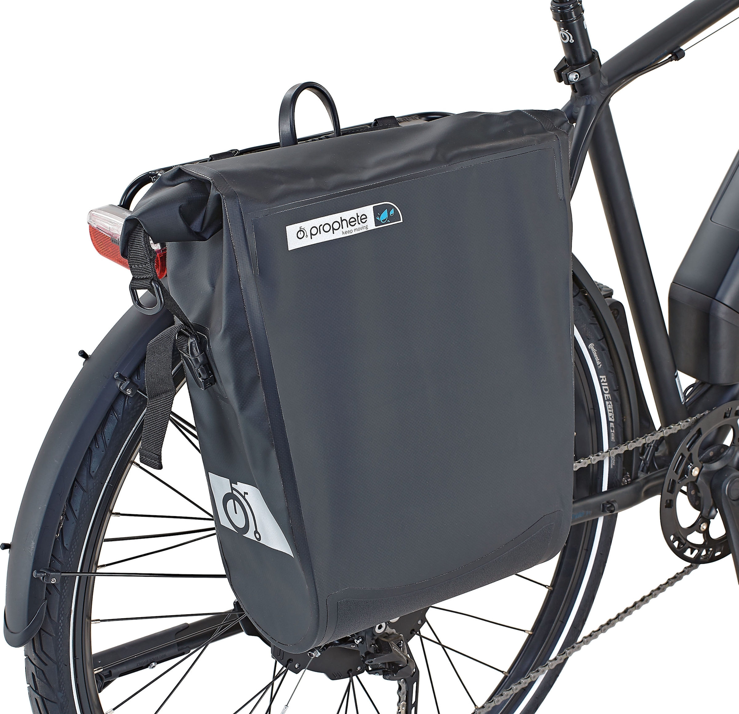 Prophete E-Bike »Prophete Entdecker e2000 Herren«, 10 Gang, Shimano, Deore RD-T6000, Heckmotor 250 W, (mit Gepäckträgertasche-mit Lenkertasche)