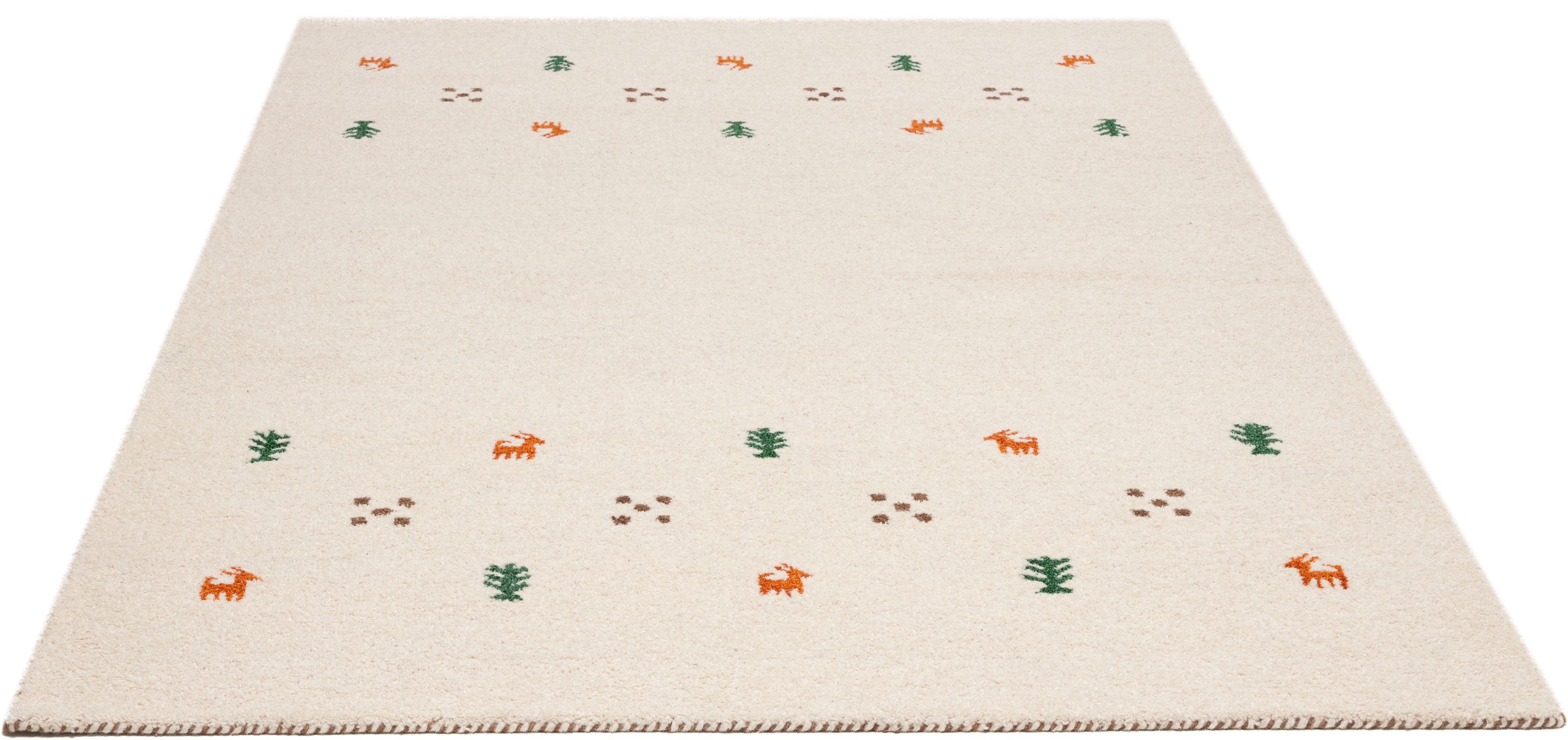 THEKO Wollteppich »Gabbeh Motiv, Handweb Teppich, Tiermotiv, reine Wolle, handgewebt«, rechteckig, 14 mm Höhe, reine Wolle, handgewebt, Wohnzimmer, Schlafzimmer, Esszimmer