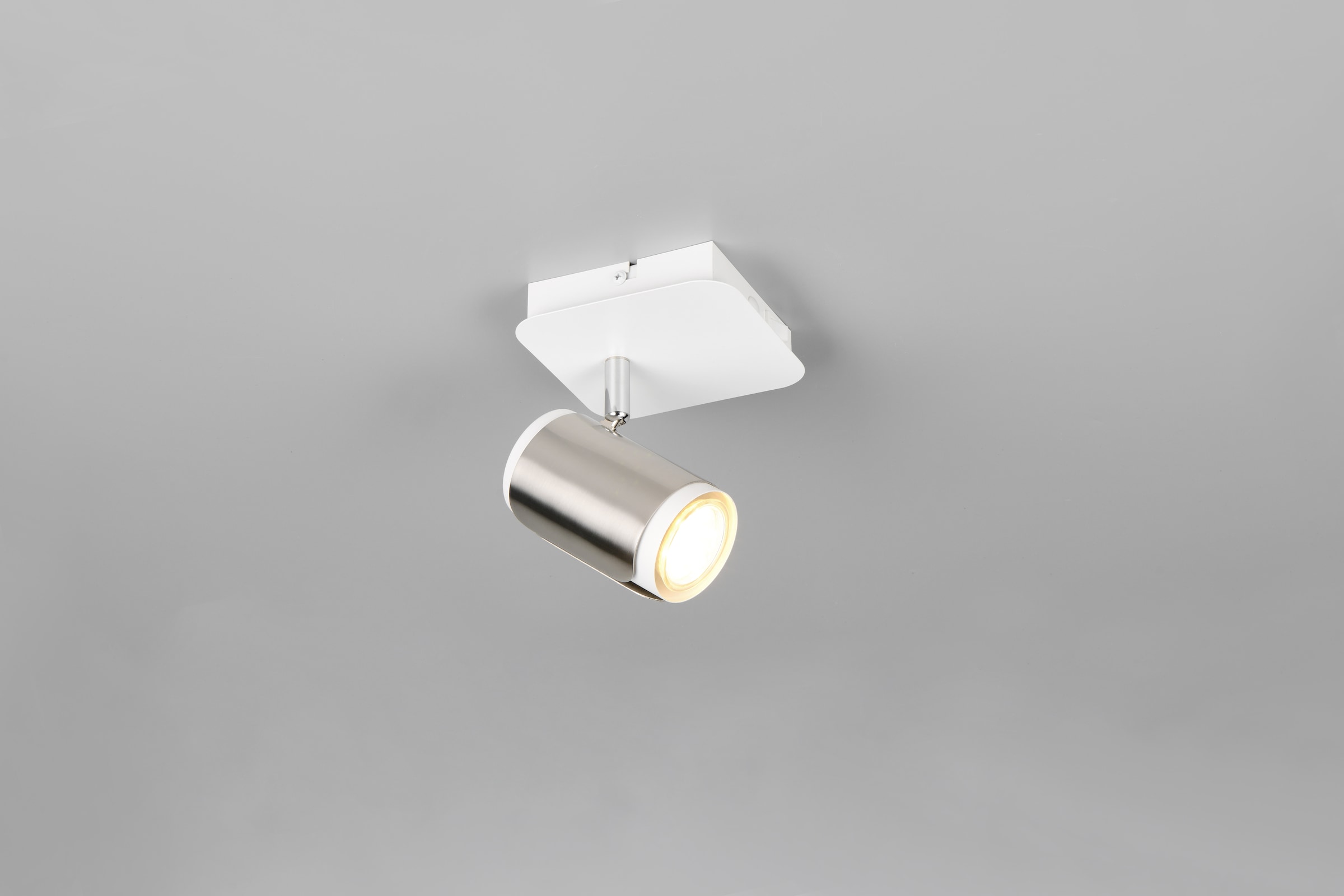 TRIO Leuchten Deckenstrahler »GILLAN, Spot 1-flammig, exkl 1x GU10 max 10W, 12x12x16,5 cm (B/H/T)«, 1 flammig, Leuchtmittel GU10 | Leuchtmittel wechselbar, als Wandstrahler oder Deckenstrahler montierbar, mit Kippschalter