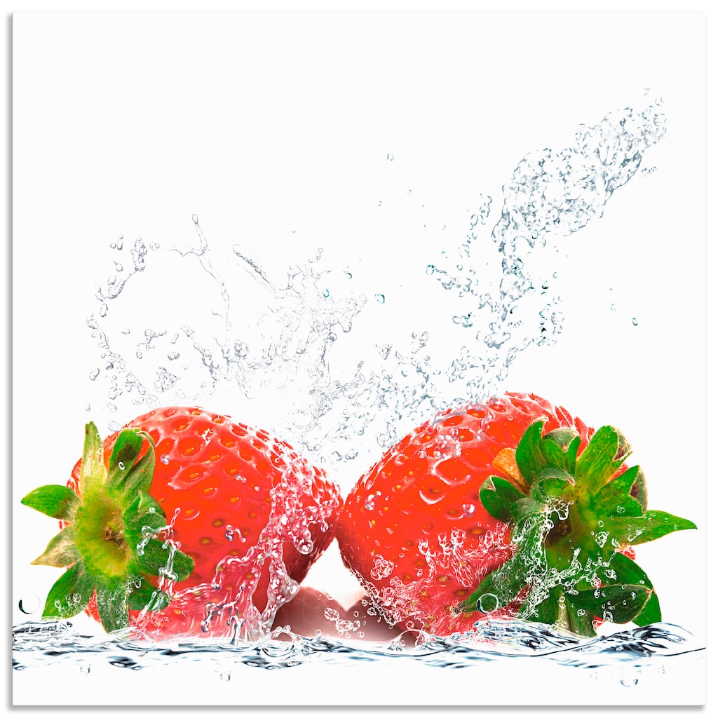 Artland Küchenrückwand »Erdbeeren mit Spritzwasser«, (1 tlg.)