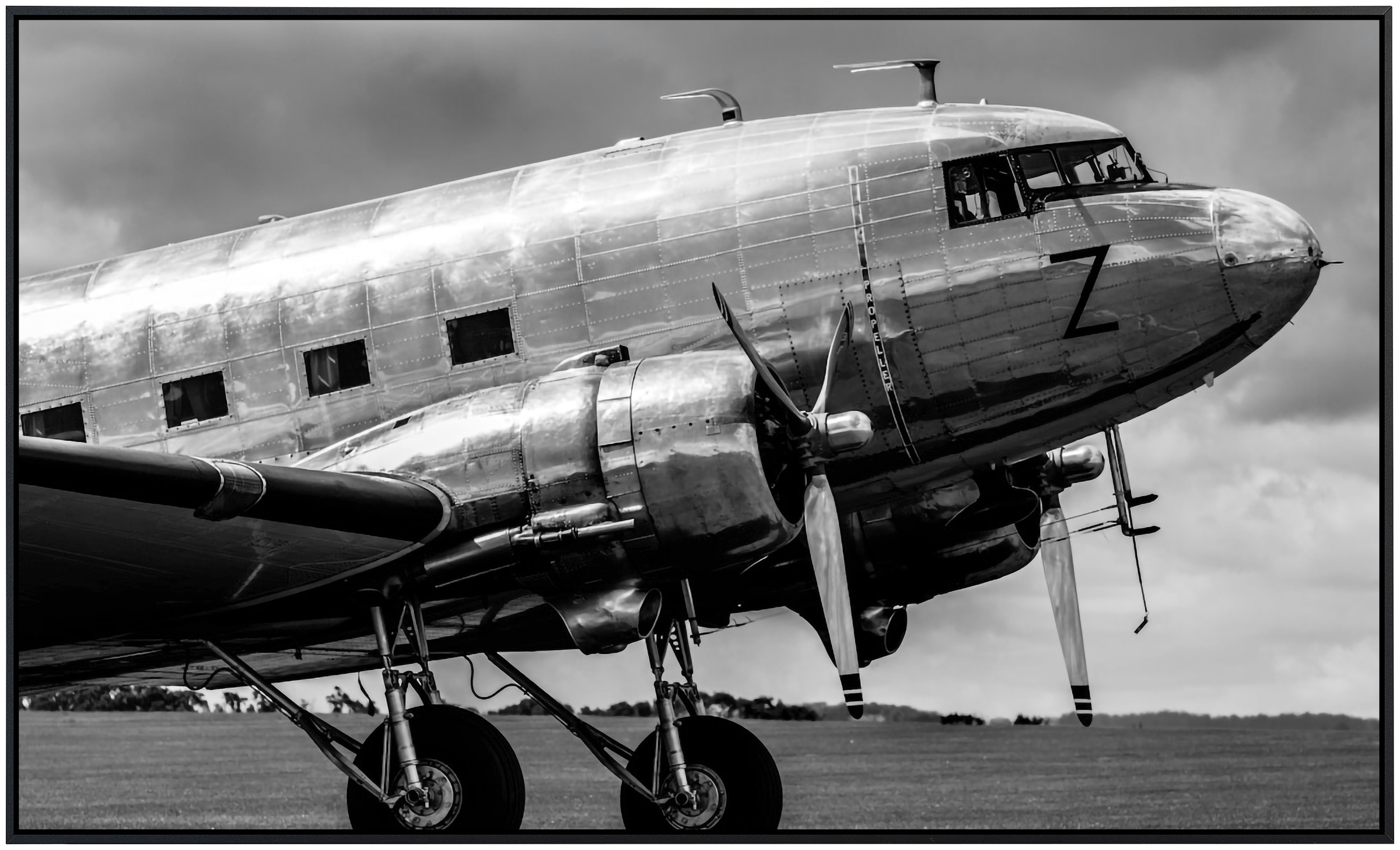 Papermoon Infrarotheizung »Vintage Verkehrsflugzeug Schwarz & Weiß«, sehr a günstig online kaufen