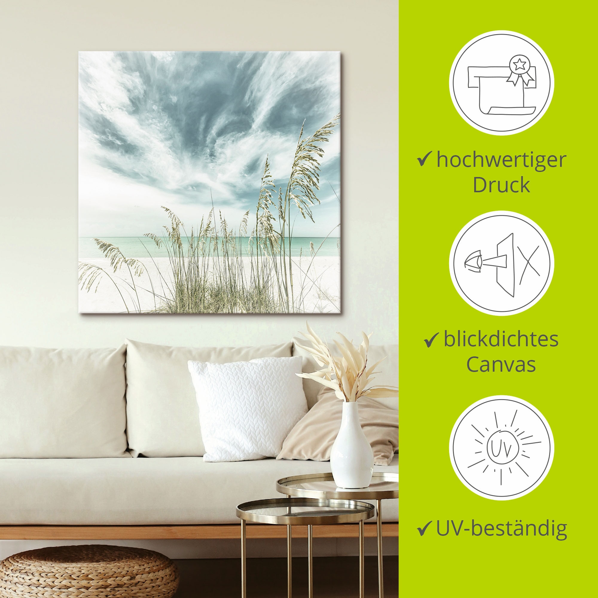 Artland Wandbild »Allein am Strand«, Strandbilder, (1 St.), als Leinwandbild, Poster in verschied. Größen