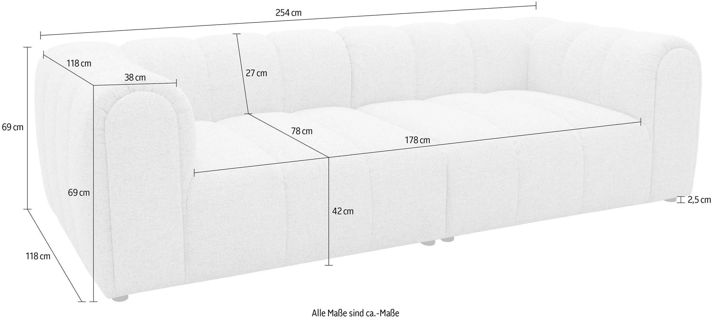 DOMO collection Big-Sofa »800 020«, (2 St.)