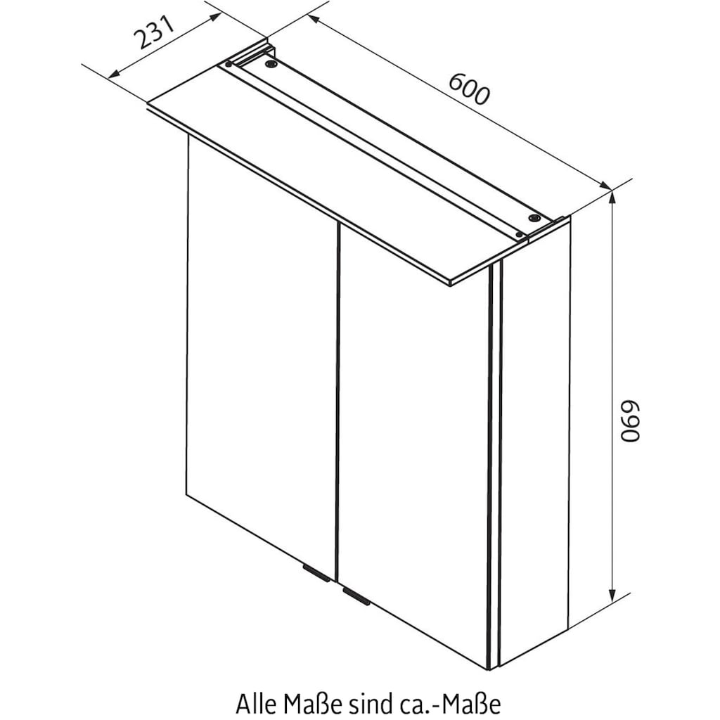 FACKELMANN Spiegelschrank »PE 60 - Dark-Oak«