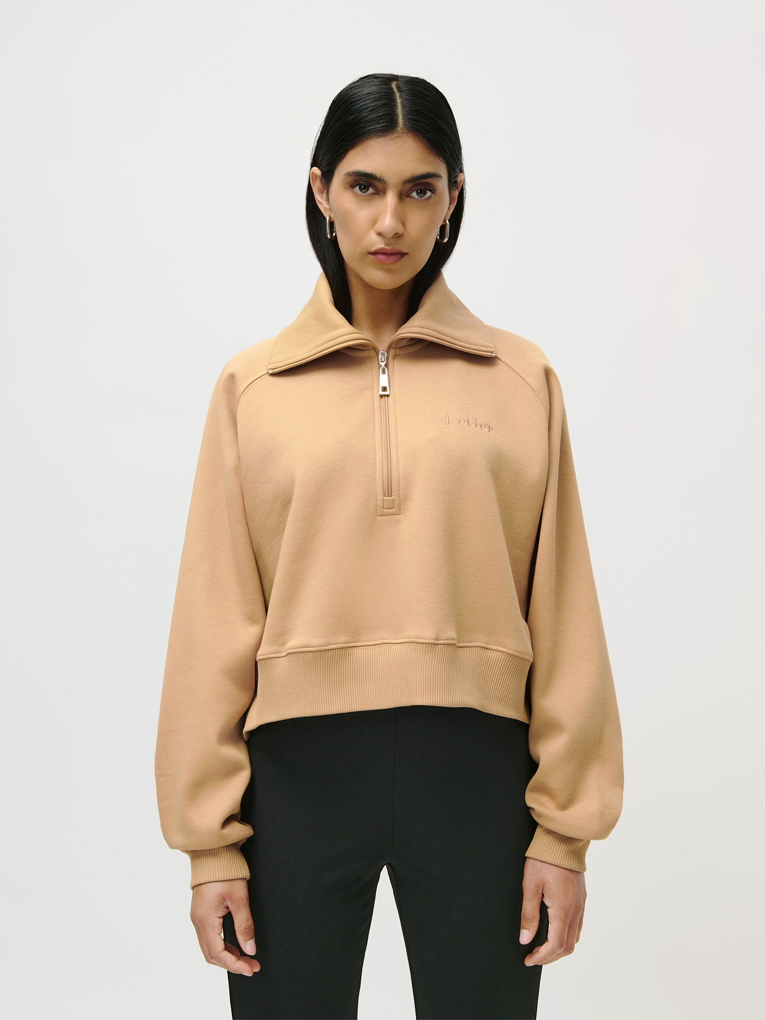 LeGer Sweatshirt »Meret, LeGer by Lena Gercke«, cropped, mit Stehkragen
