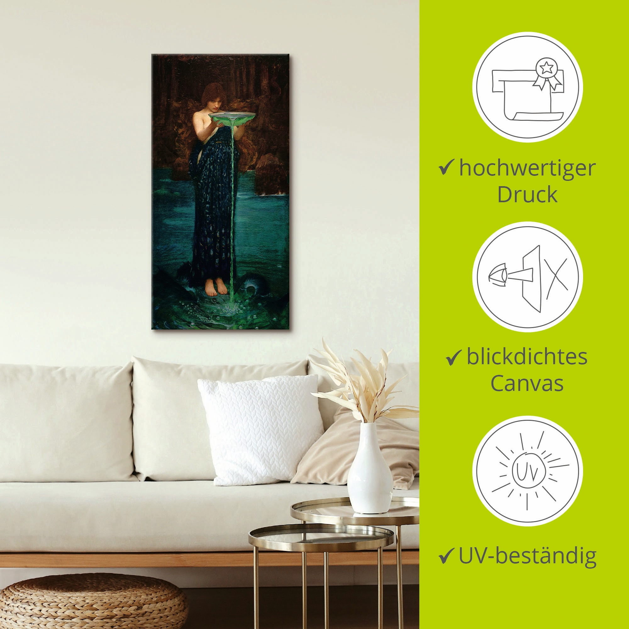 Artland Leinwandbild »Circe Invidiosa«, Frau, (1 St.), auf Keilrahmen gespannt