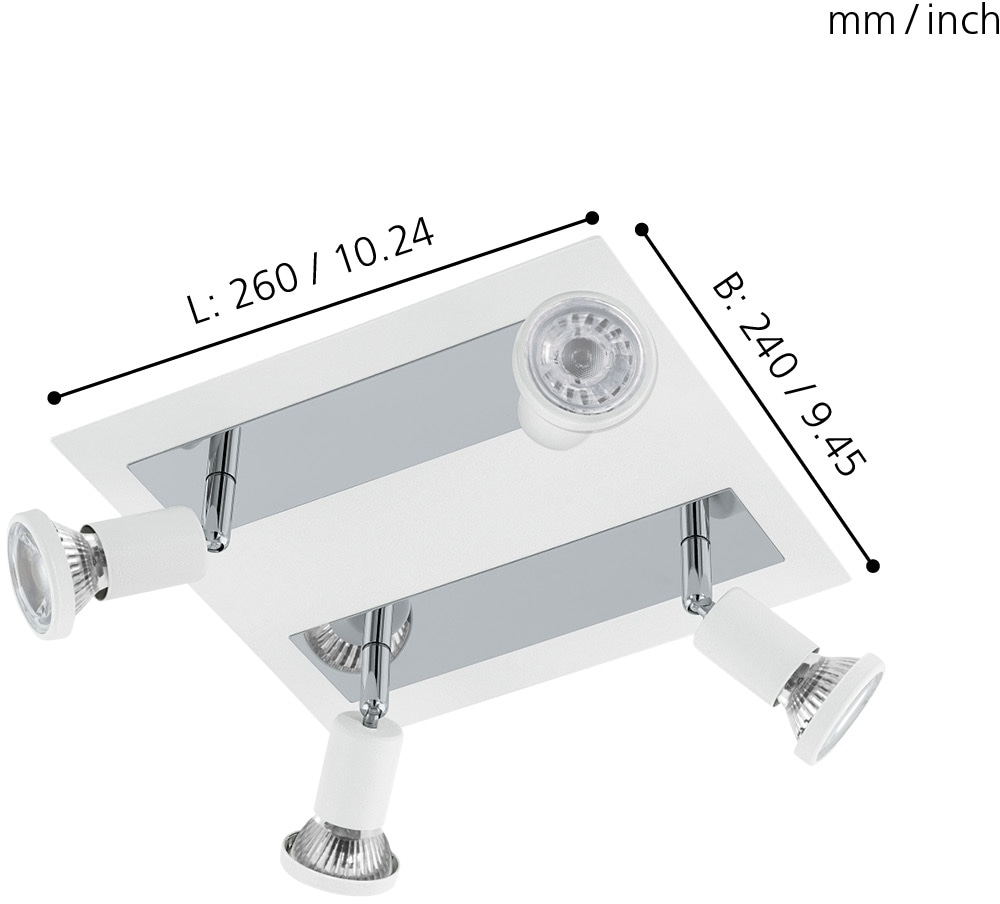 EGLO LED Deckenspots »SARRIA«, 4 flammig-flammig, LED Deckenleuchte, LED Deckenlampe