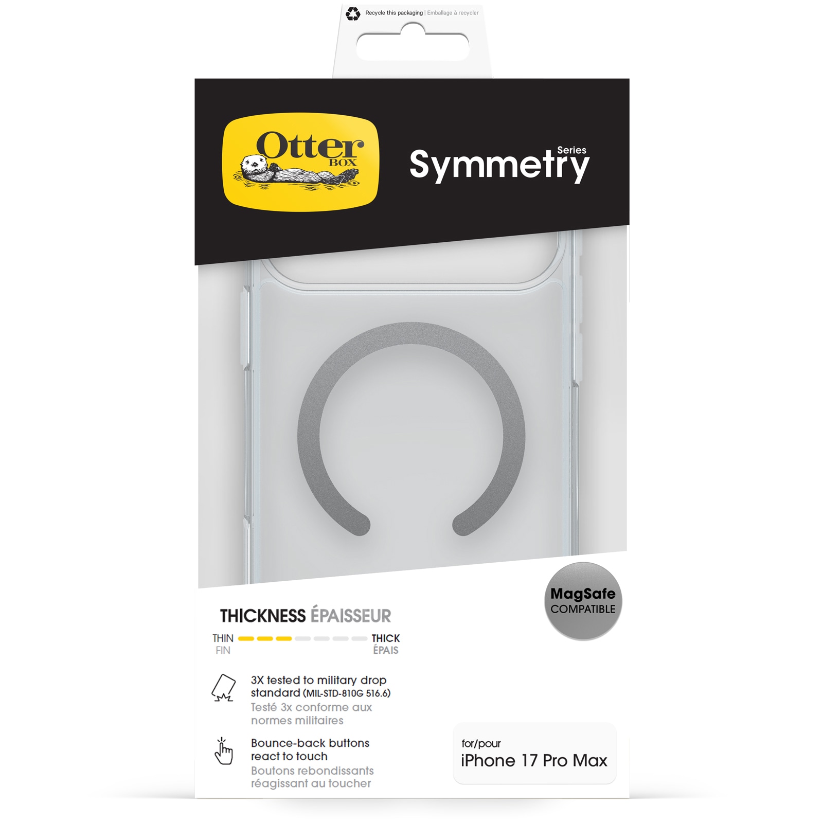 Otterbox Handyhülle »Symmetry Series Clear mit MagSafe für Apple iPhone 17 Pro Max« Apple iPhone 17 Pro Max Backcover, Schutzhülle, Handyschutzhülle, Case, Schutzcase, stoßfest
