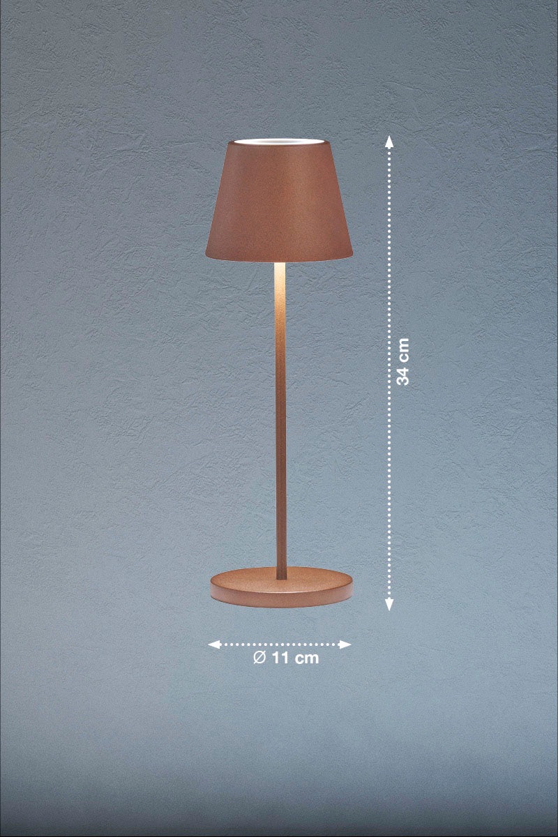 easy! BY FHL Außen-Tischleuchte »Cosenza 2.0«, 1 flammig, Leuchtmittel LED-Modul | LED fest integriert, LED,Mobiles Licht,Akkulampe,Dimmbar,Farbwechsel,Ladestation