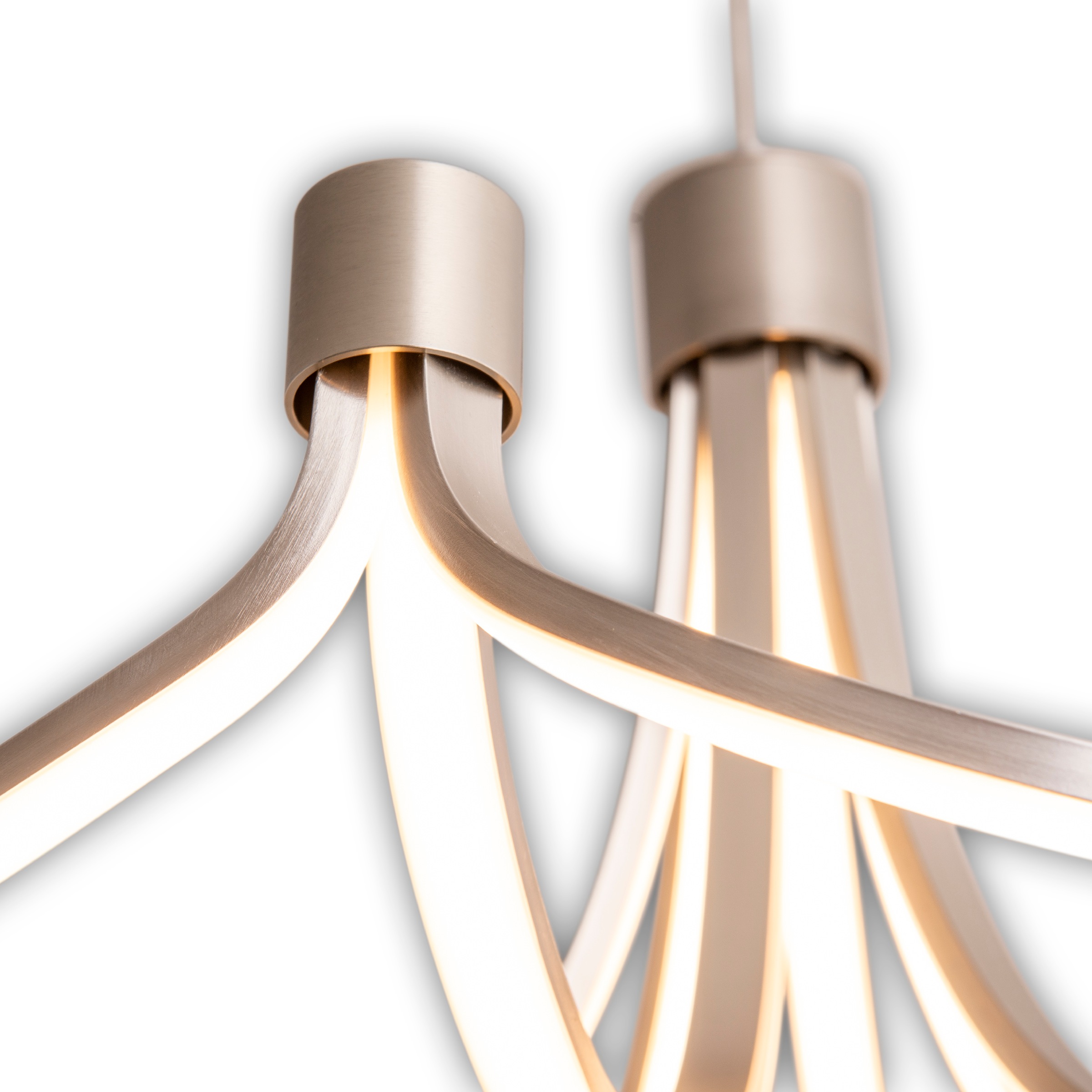 näve LED Pendelleuchte »Festos«, 1 flammig, Leuchtmittel LED-Modul | LED fest integriert, Kronleuchter, stufenweise dimmbar, satiniertes Metall, H: 150cm