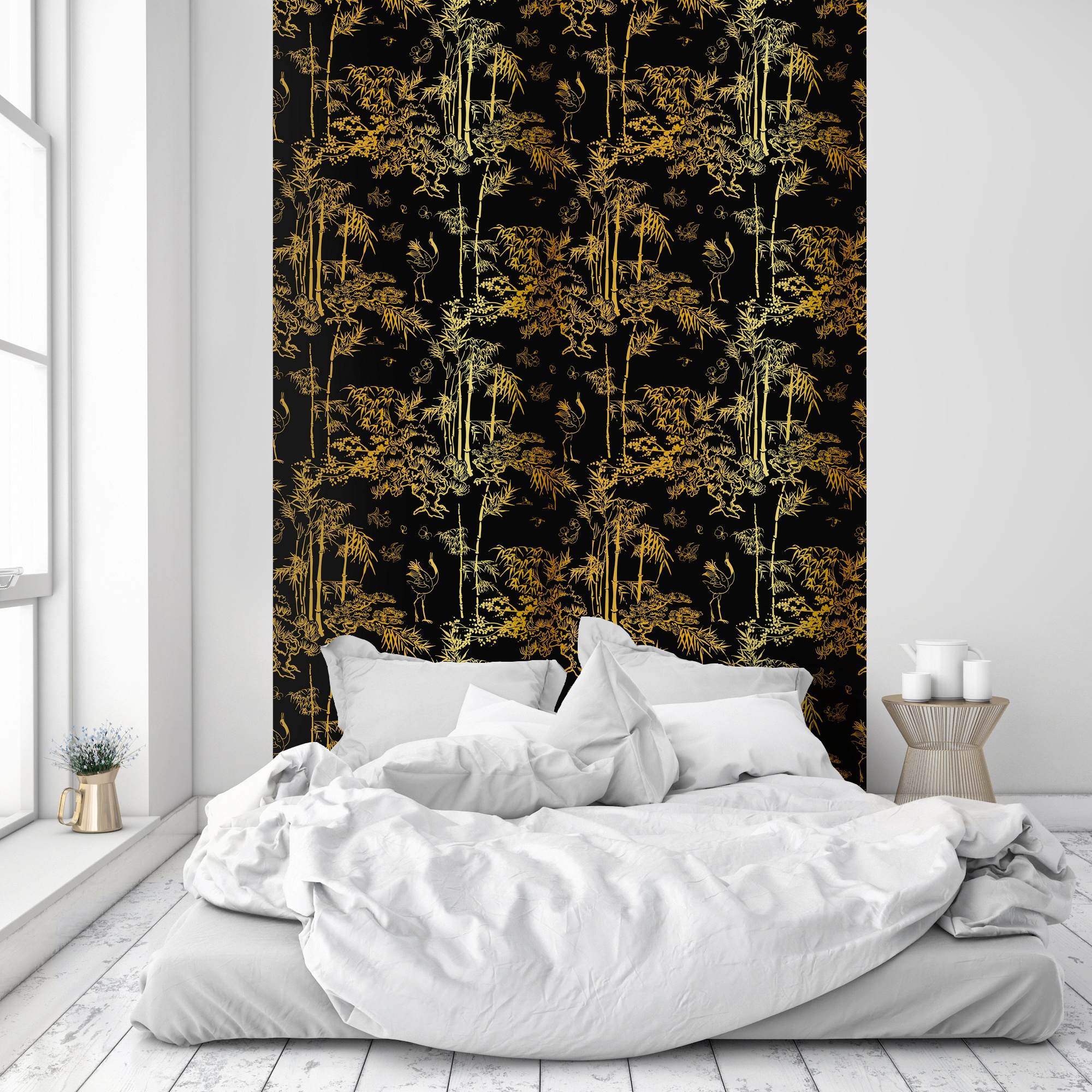 queence Vinyltapete »Joline« Motiv | bedruckt | botanisch | geblümt | gemustert | natürlich glatt 90x250cm, selbstklebend, kinderleichte Anbringung, , Sticker