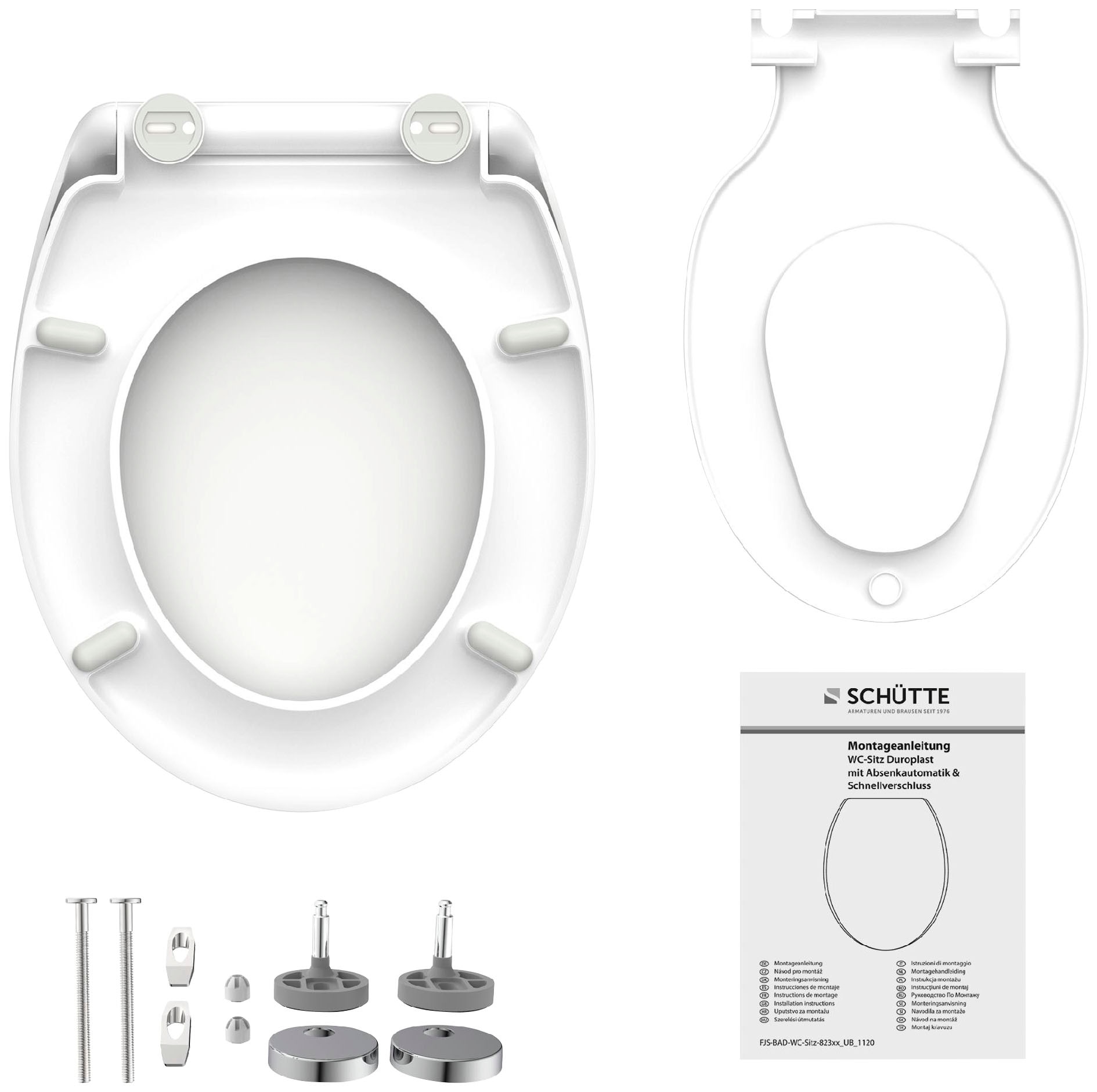 Schütte WC-Sitz »FAMILY WHITE«, Duroplast, Absenkautomatik, Schnellverschluss, abnehmbarer Kindersitz