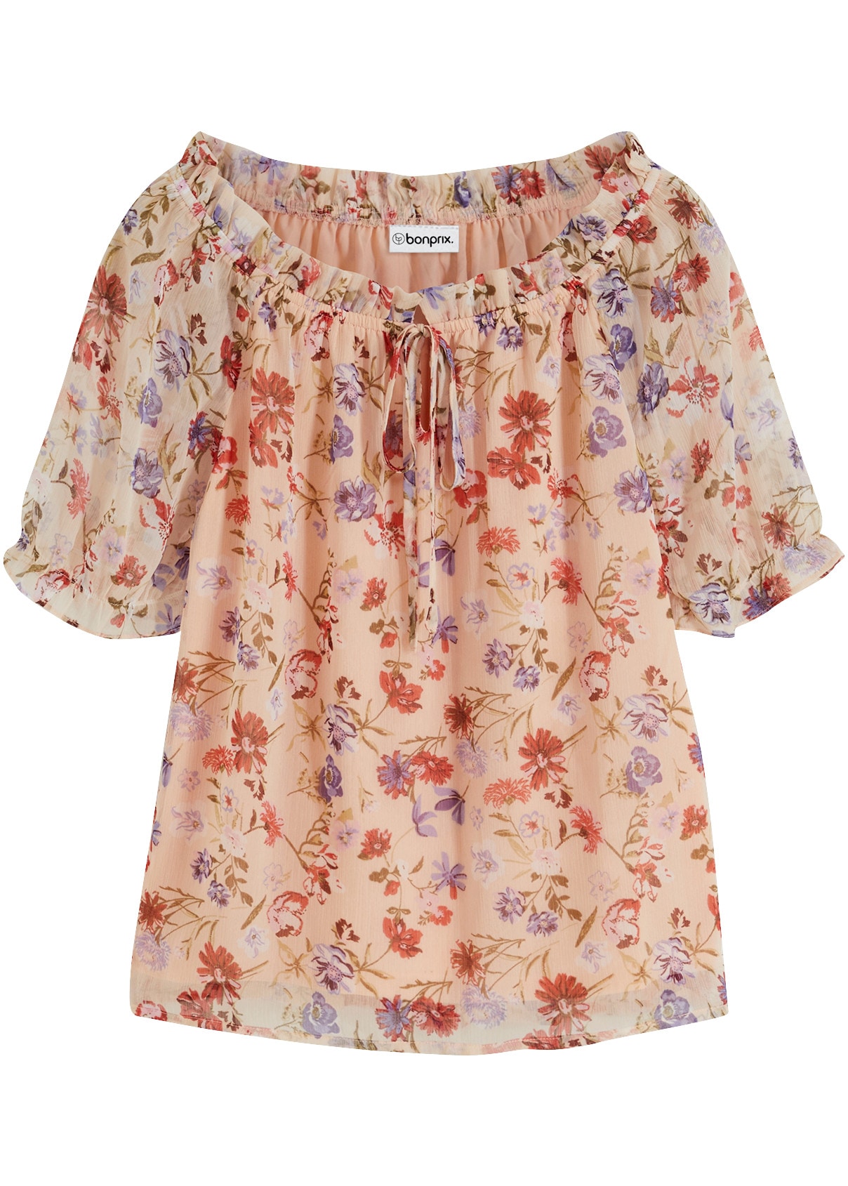 bonprix Tunika bequeme Passform, kurze Puffärmel, auch als Offshoulder tragbar