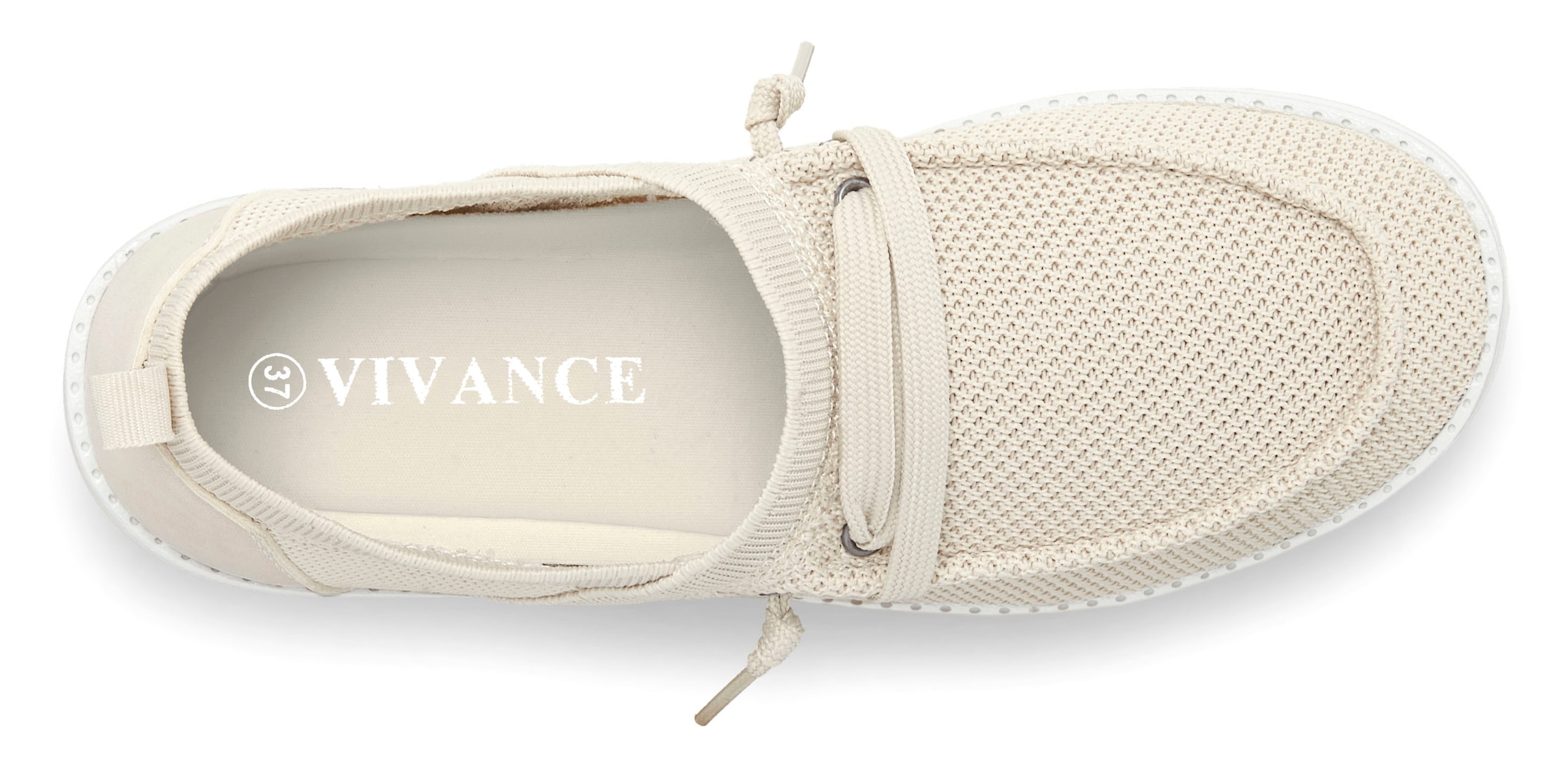 Vivance Sneaker »Freizeitschuh, Halbschuh,«, in Mesh-Optik zum Reinschlüpfen mit elastischen Schnürbändern VEGAN