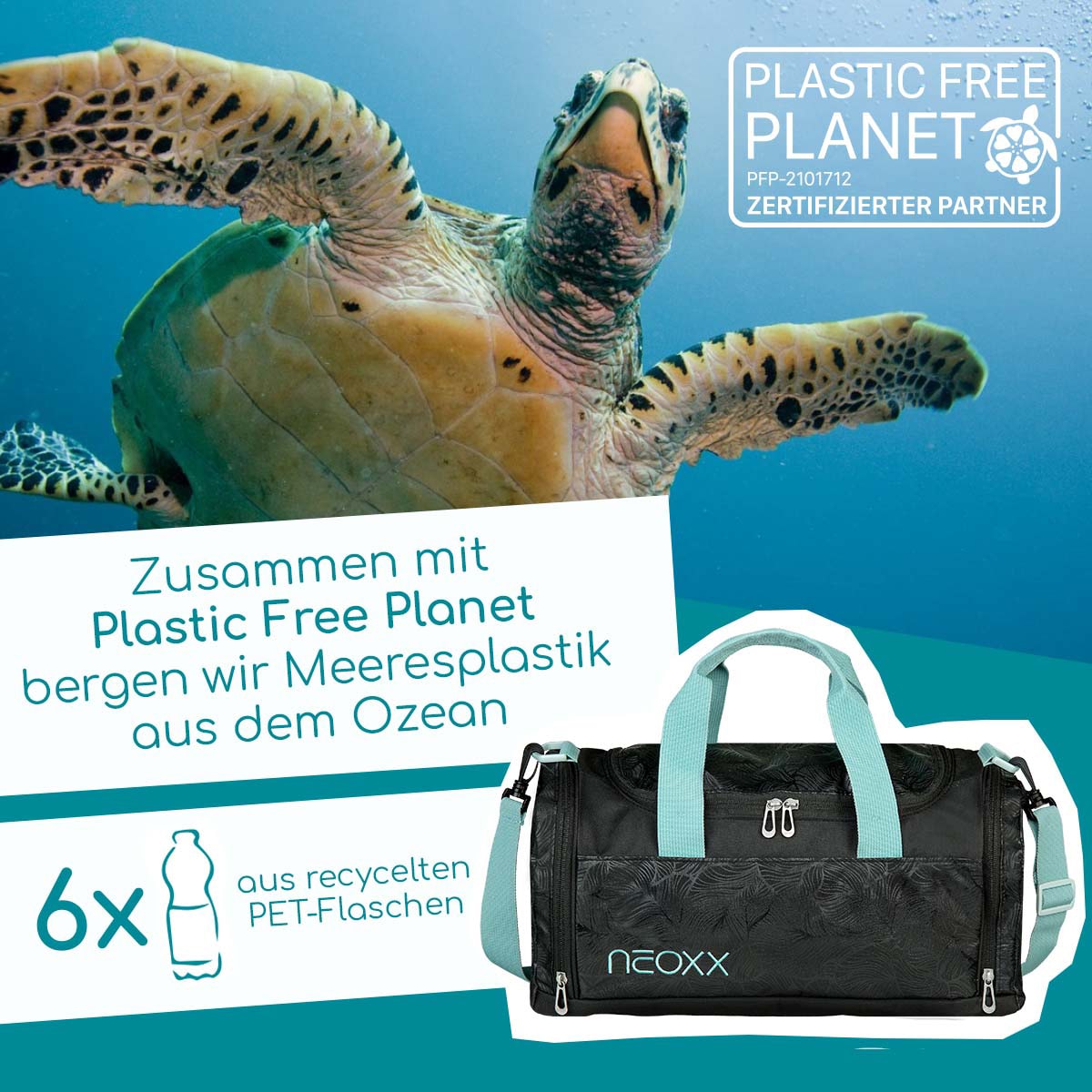 neoxx Sporttasche »Champ, Queen of the Nite«, aus recycelten PET-Flaschen