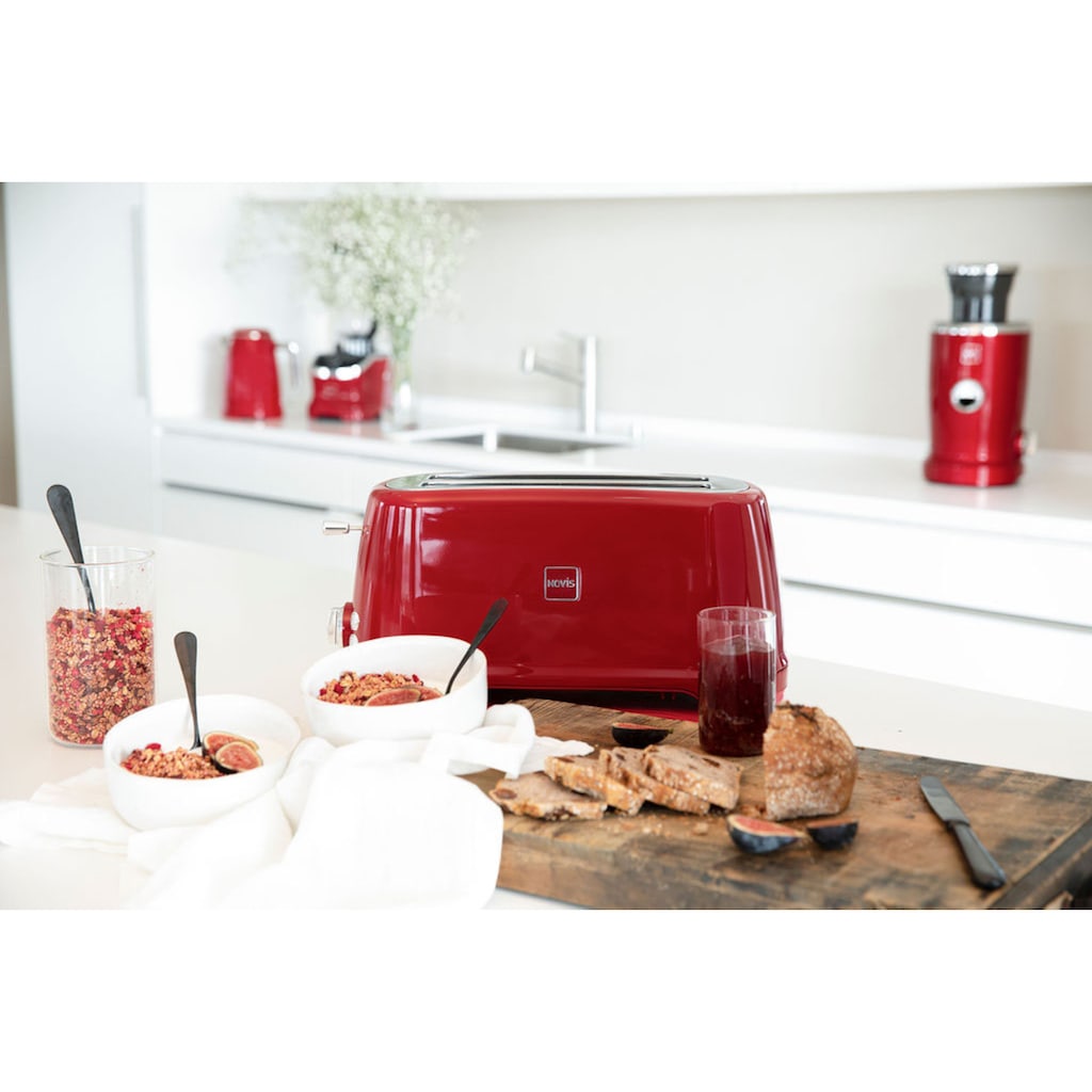 NOVIS Toaster »T4 rot«, 2 lange Schlitze, 1600 W