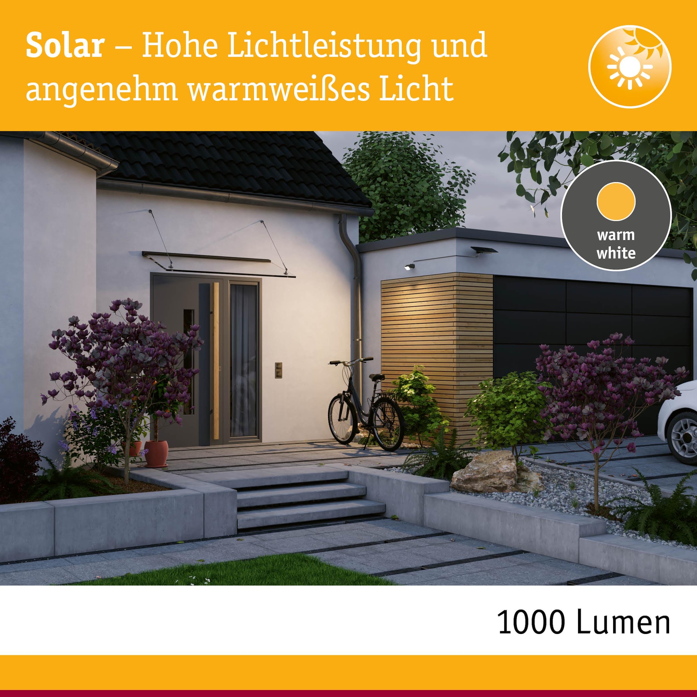 Paulmann Flutlichtstrahler »Flotas IP65 3000K 700lm Anthrazit« LED-Modul 1 Stk. Warmweiß inkl. Dämmerungsgesteuerter Bewegungsmelder (HF)