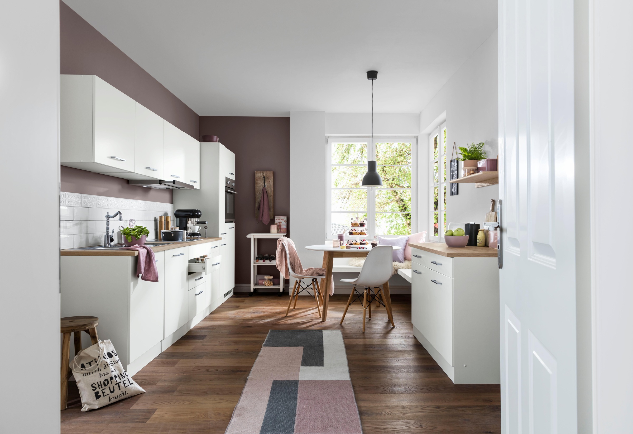 KOCHSTATION Küchenzeile »KS-Visby«, mit E-Geräten, Breite 330 cm inkl. Kühlschrank