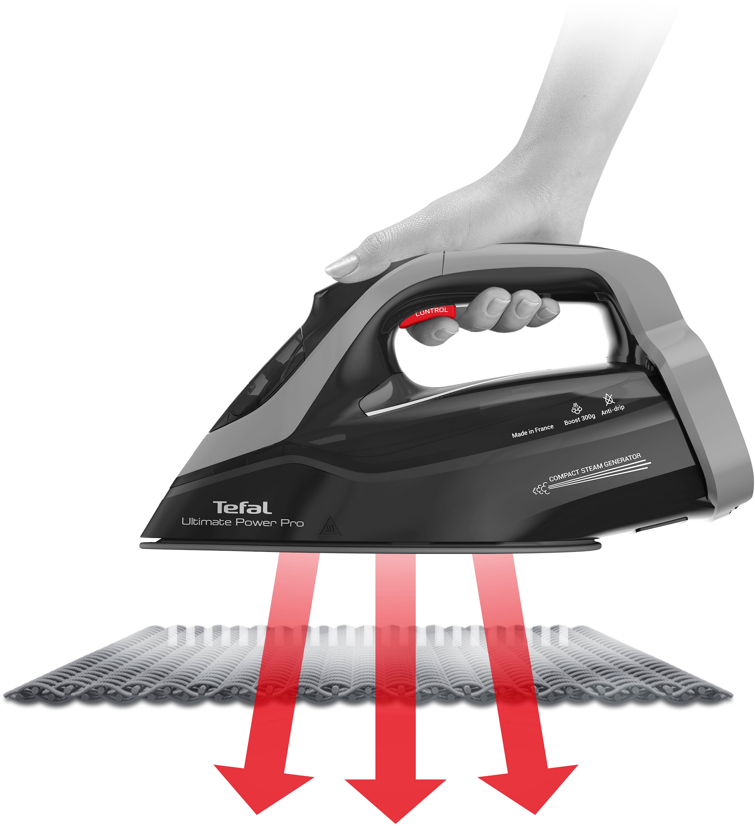 Tefal Dampfbügeleisen »FV9E50 Ultimate Power Pro«, 3200 W, 85 g/Min. kontin. Dampfabgabe, 300 g/Min. Dampfstoß, selbstreinigend