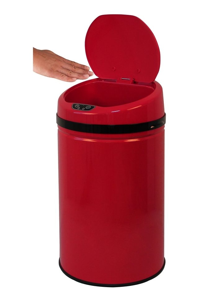ECHTWERK Mülleimer »INOX RED«, 1 Behälter, Infrarot-Sensor, Korpus aus Edelstahl, Fassungsvermögen 30 Liter