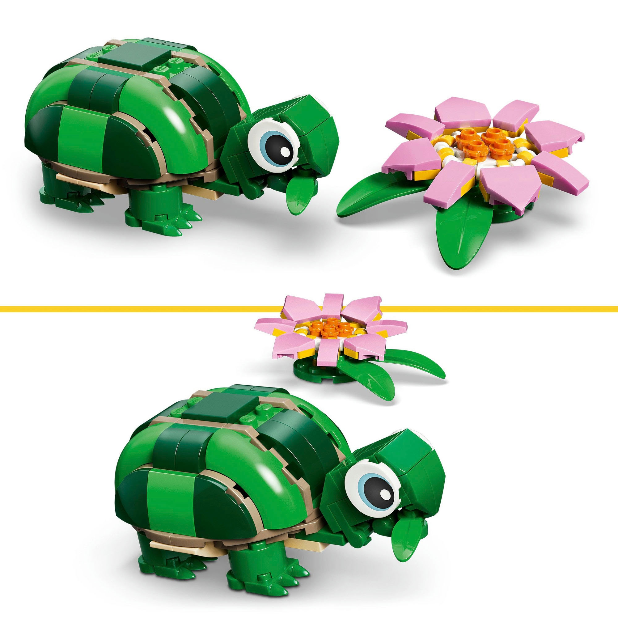 LEGO® Konstruktionsspielsteine »Schildkröte mit Seerose (31377), LEGO Creator« Made in Europe