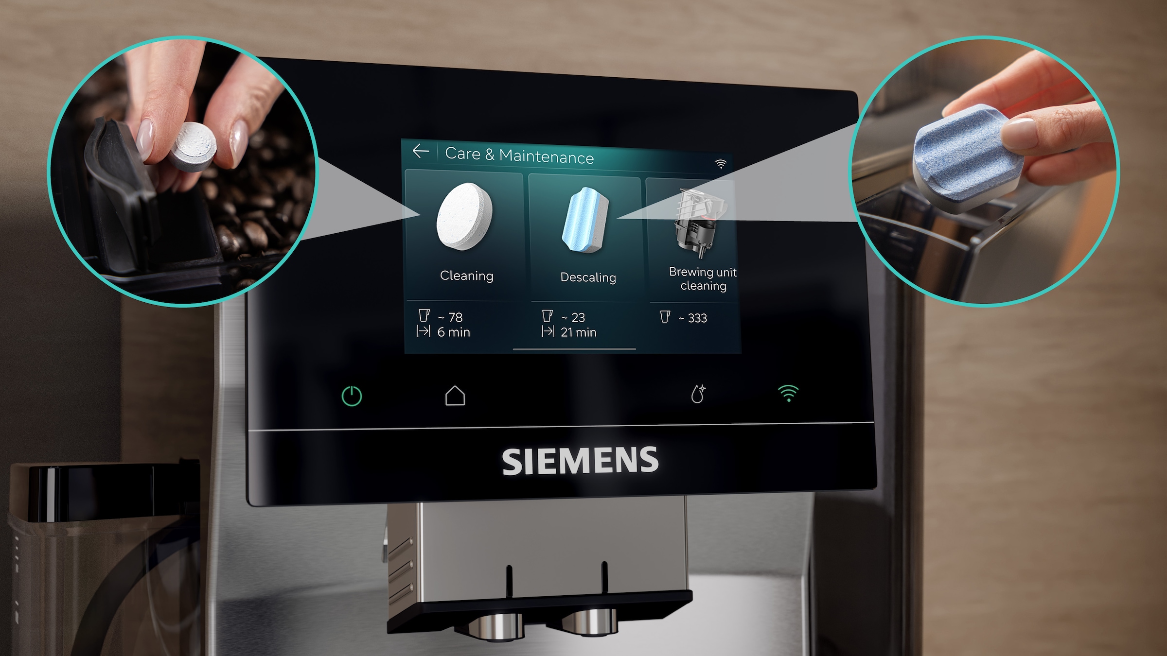 SIEMENS Kaffeevollautomat »TQ727D03« farbiges Full-Touch-Display, Doppeltassenfunktion, sehr leise, schwarz