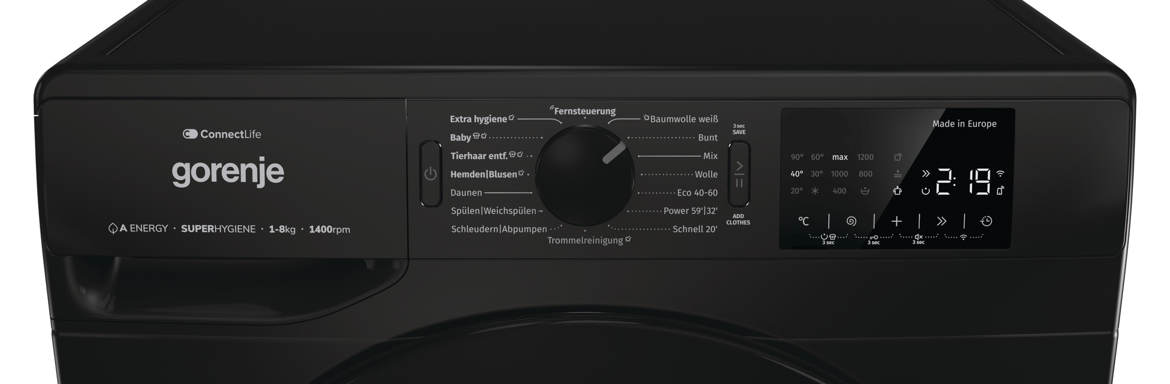 GORENJE Waschmaschine »WPNEI84A1DTSB«, 8 kg, 1400 U/min, Energieklasse A-10%