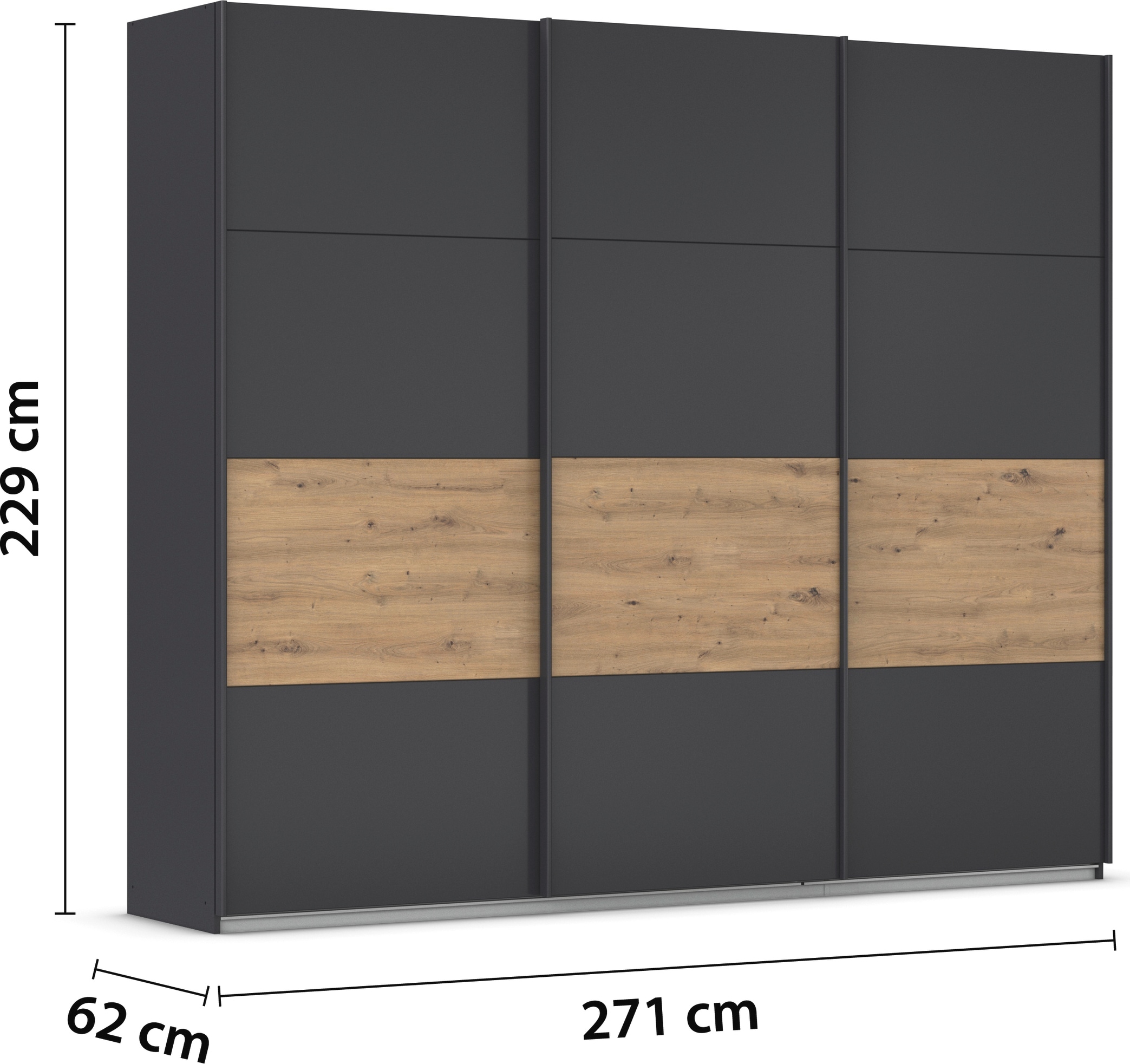 rauch Schwebetürenschrank »Schwebetürenschrank Kleiderschrank Schrank Garderobe CORTONA«, inkl. Inneneinteilung, 2 Stoffboxen und zusätzlichen Einlegeböden