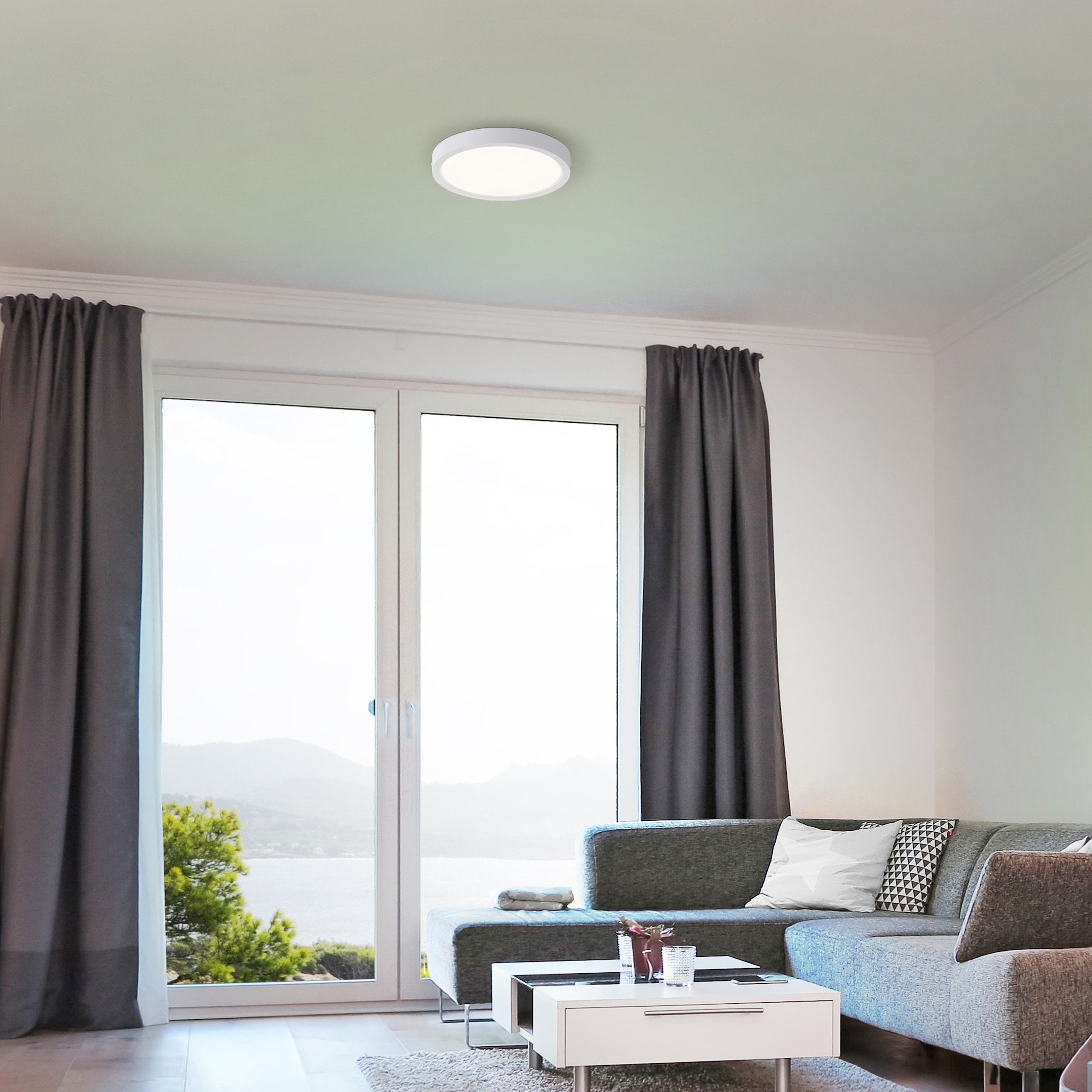 Brilliant LED Deckenleuchte »Navara« LED-Modul 1 Stk. Neutralweiß Ø 27,5cm, Höhe 3 cm, 1900 lm, 4000 K, IP44