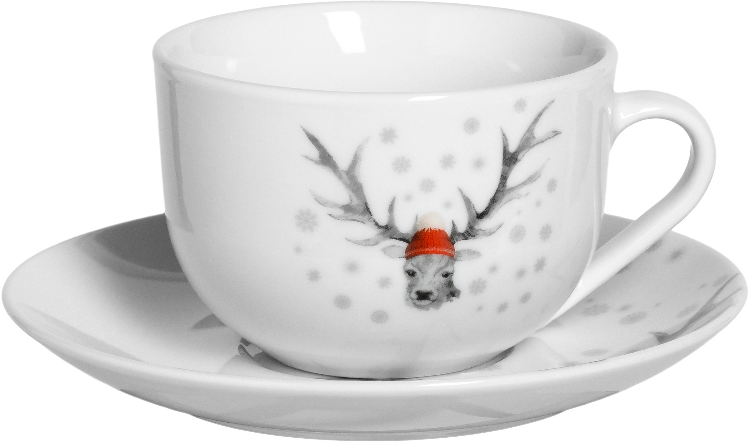 CreaTable Kombiservice »Luna Hirsch«, (Set, 30 tlg.), winterliches Hirsch-M günstig online kaufen