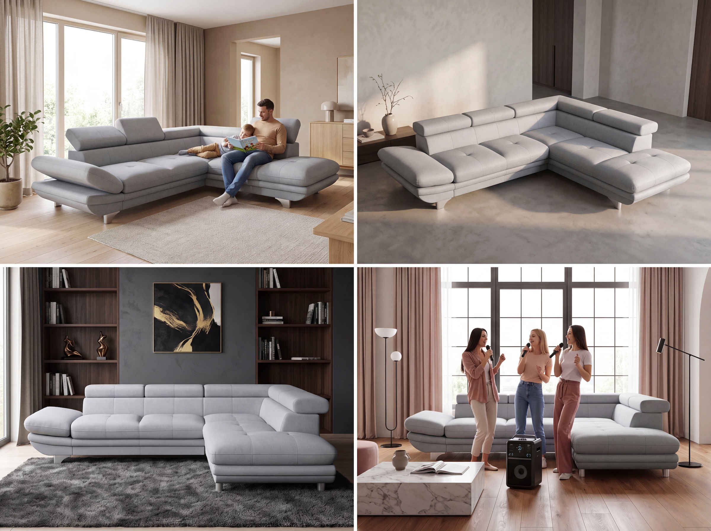 COTTA Ecksofa »Enterprise L-Form, B: 277 cm x L: 238 cm, bequeme Wellenunterfederung« Arm- & Kopfteilverstellung, optional Schlaffunktion