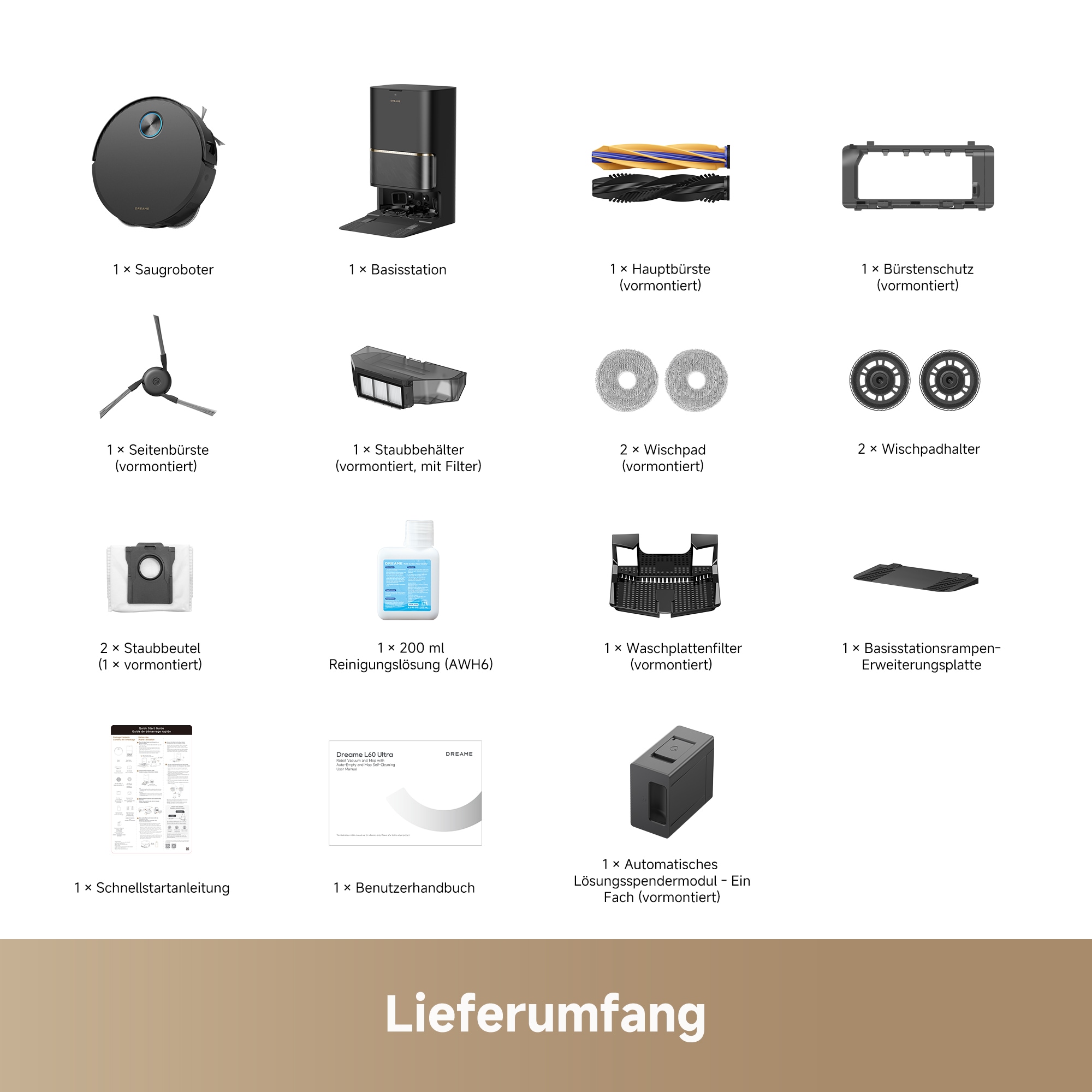 Dreame Saugroboter »L60 Ultra« 35.000 Pa, Anti-Haarverhedderung, Kanten- und Eckenreinigung