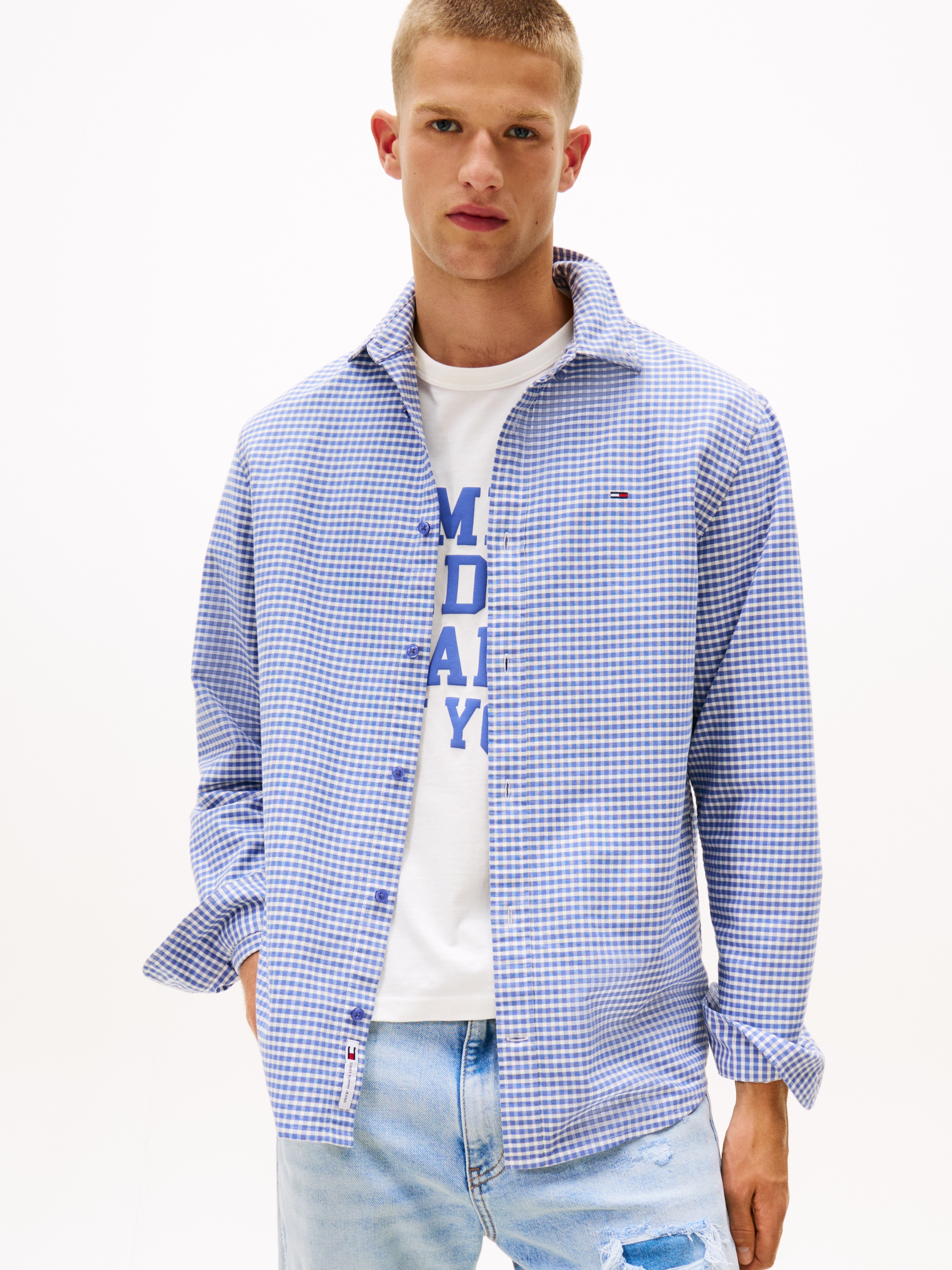 Tommy Jeans Langarmhemd »TJM OXFORD CHECK« regular fit, Karohemd, Button-down-Kragen