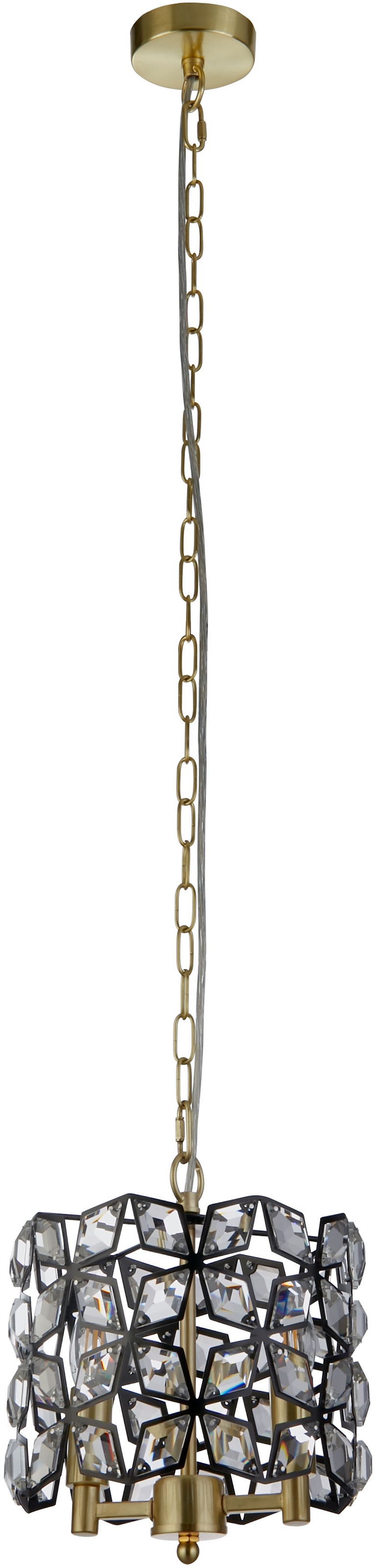 Searchlight Hängeleuchte »Iris 2Lt 25cm Round Pendant- Black Metal, Crystal günstig online kaufen