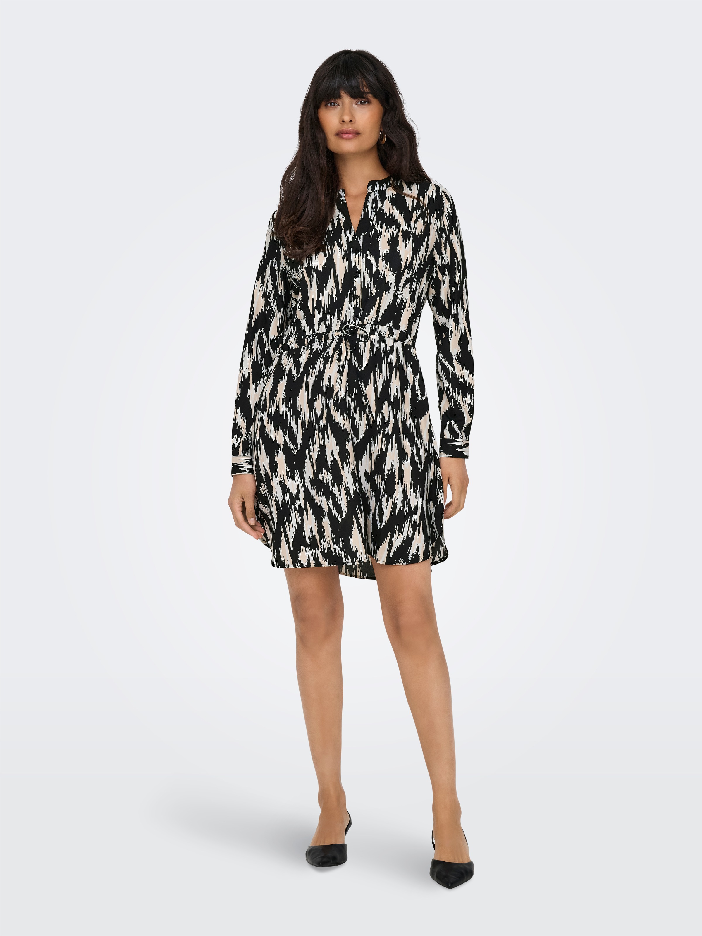 ONLY Druckkleid »ONLCORY L/S V-NECK TUNIC«