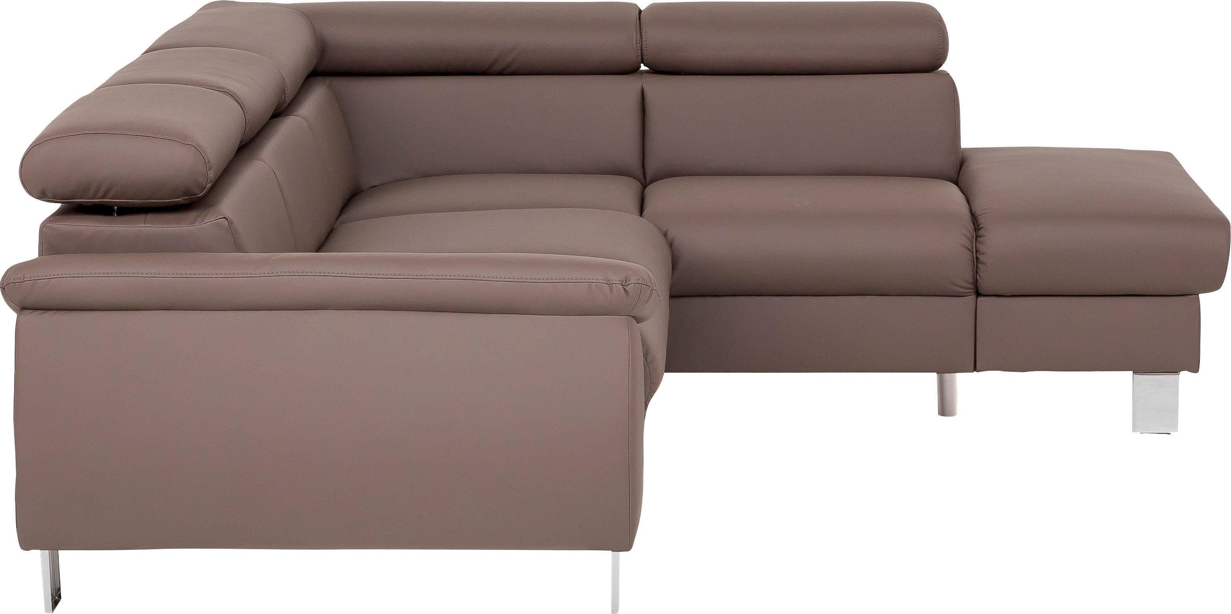 COTTA Ecksofa »Komaris L-Form, B: 249 cm«, mit Kopfteilverstellung, optional Bettfunktion, Bettkasten & Licht