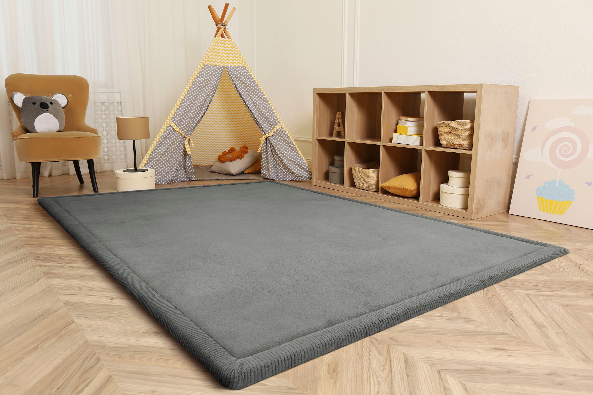 Paco Home Teppich »Tatami 475«, rechteckig, 24 mm Höhe, Kurzflor, Uni-Farbe günstig online kaufen