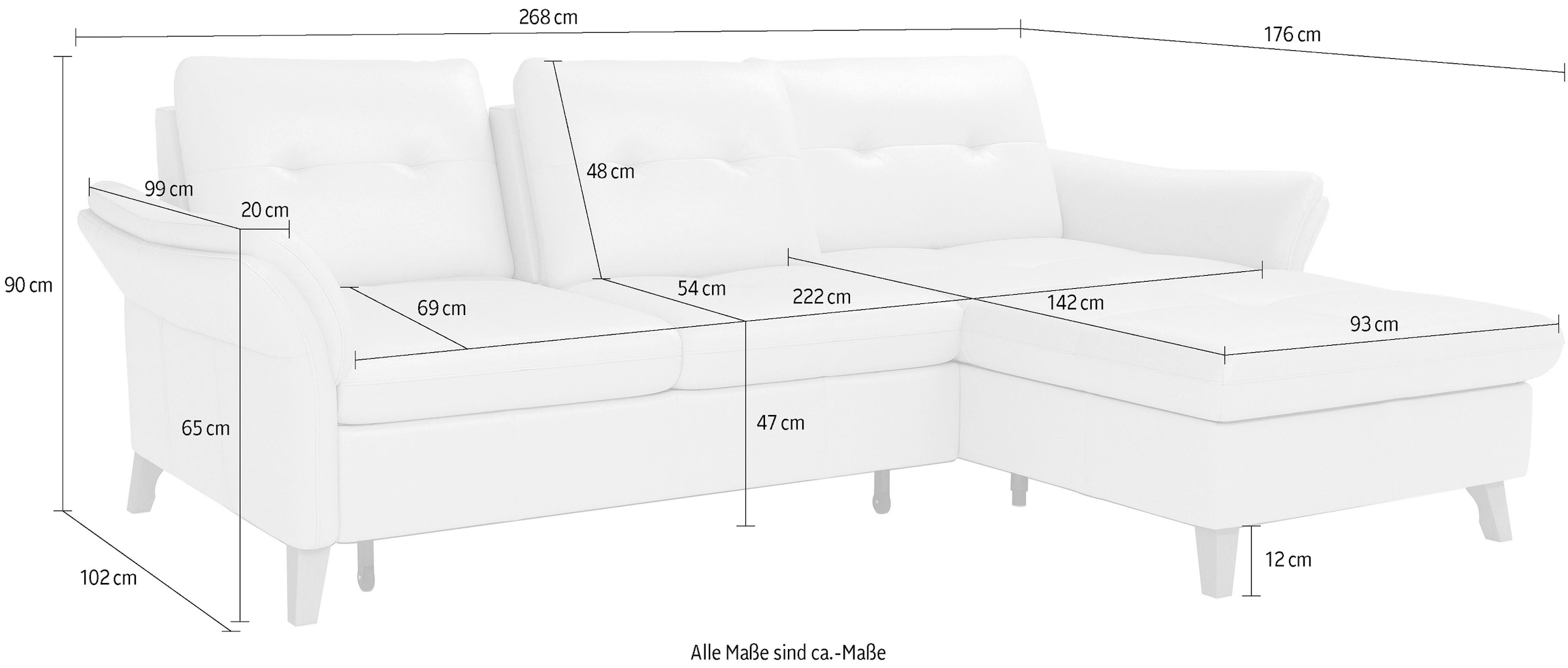 sit&more Ecksofa »Göteborg«, Sitztiefenverstellung und Federkern, wahlweise mit Bettfunktion