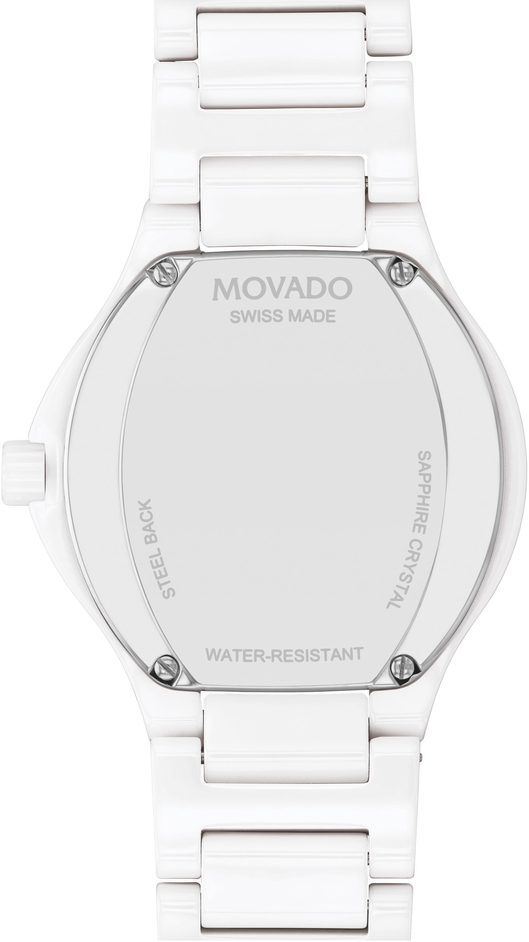 MOVADO Schweizer Uhr »SE Ceramic, 0607740«, Quarzuhr, Armbanduhr, Damenuhr, Swiss Made, Keramik, Datum