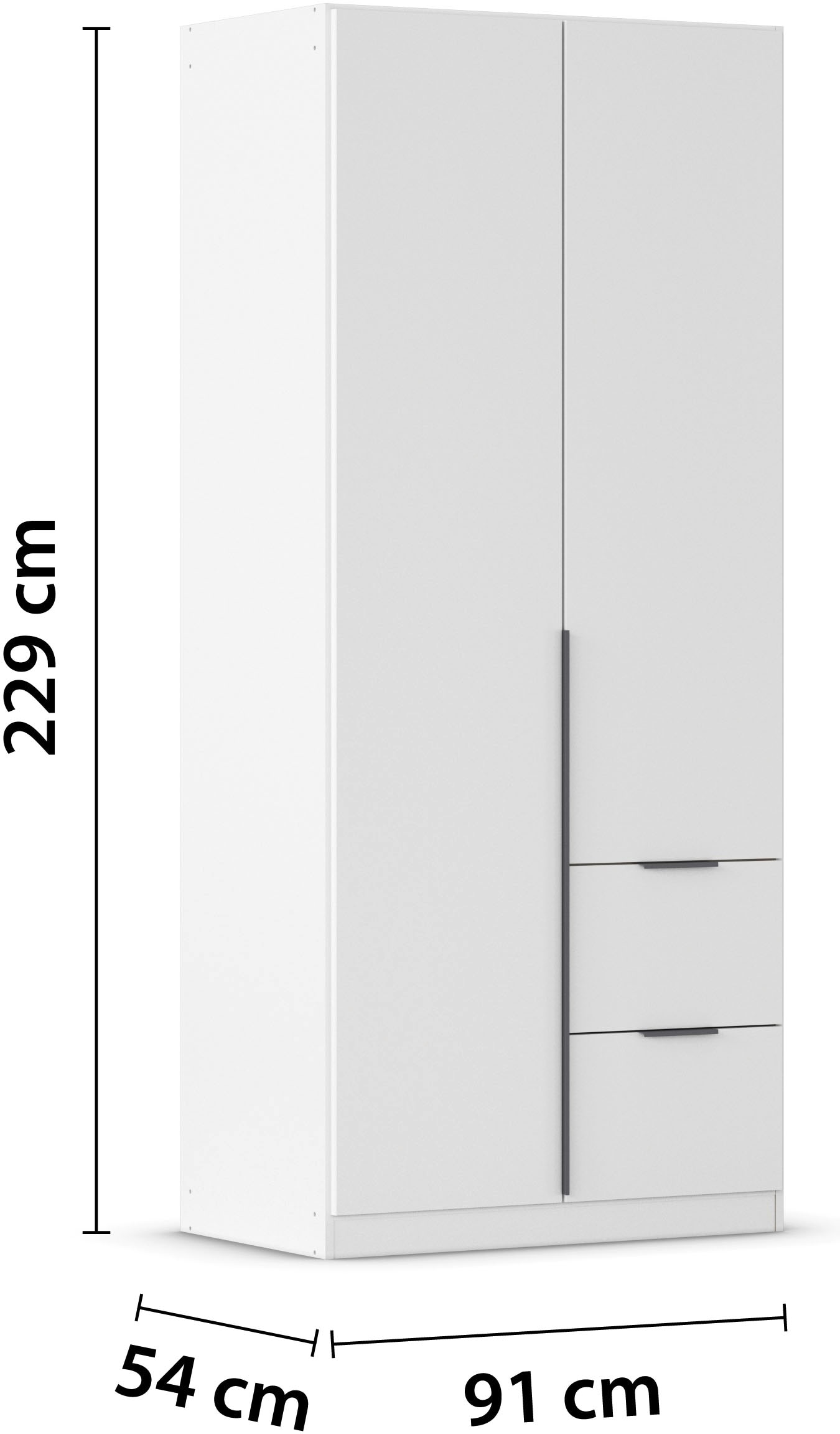 rauch Drehtürenschrank »Kleiderschrank Schrank Garderobe AGORDO mit Dekor- oder Hochglanzfront«, (in zwei Griff-Farben mit Dekor- oder Hochglanzfront), mit Außenschubkästen, in 6 Breiten und 2 Höhen MADE IN GERMANY