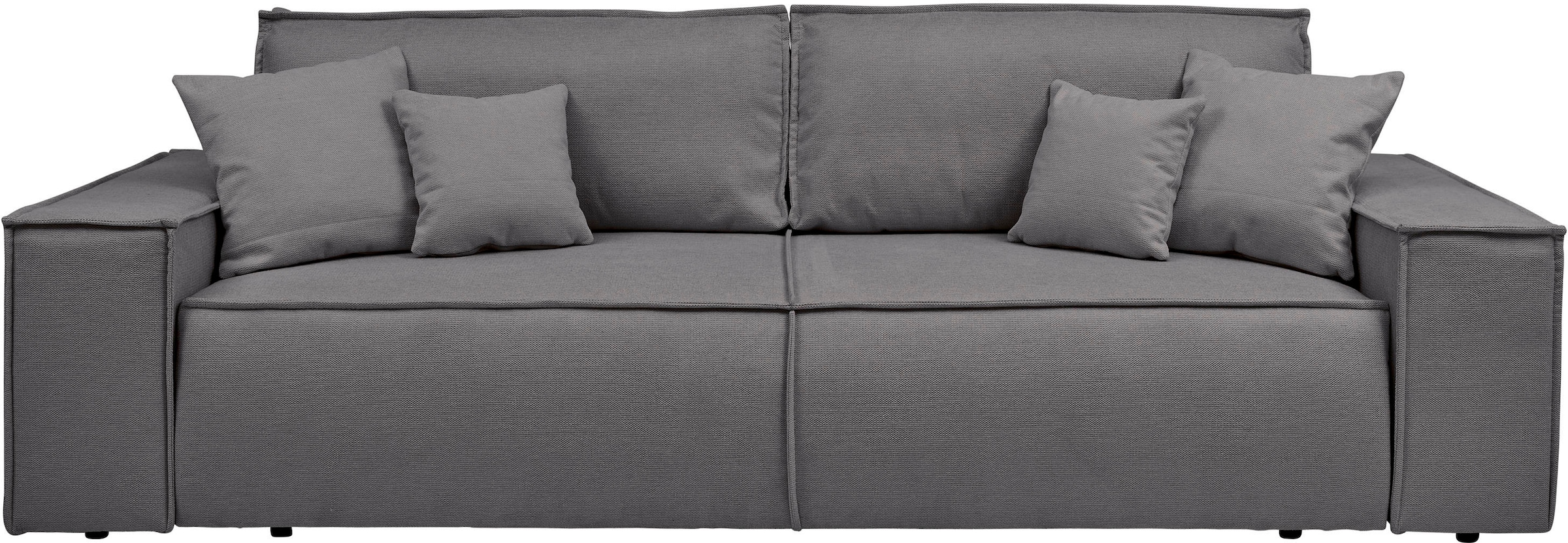 andas 3-Sitzer »FINNLEY Schlafsofa 257 cm, Schlaffunktion mit Bettkasten (200/136cm)«, in Aqua Clean-Bouclé, Struktur fein u. Cord