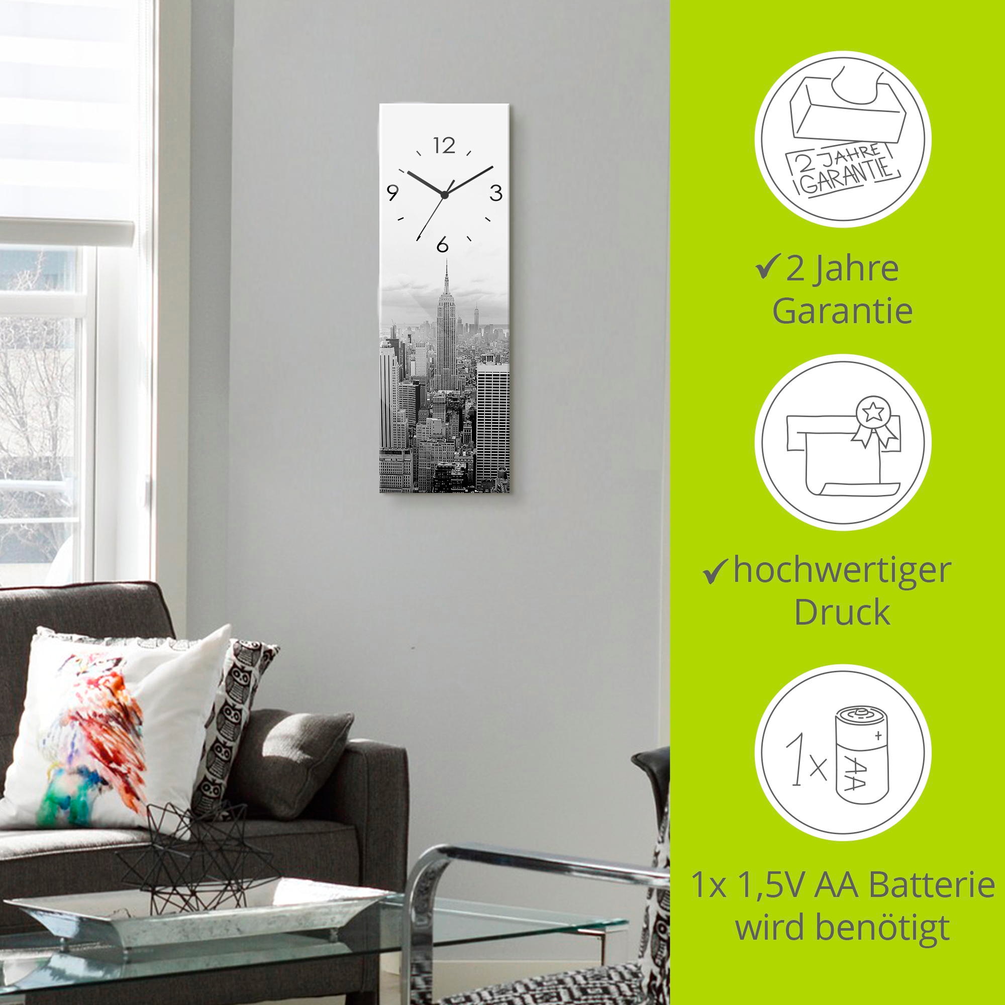 Artland Wanduhr »Skyline Manhattan« wahlweise mit  Quarz- oder Funkuhrwerk, lautlos ohne Tickgeräusche