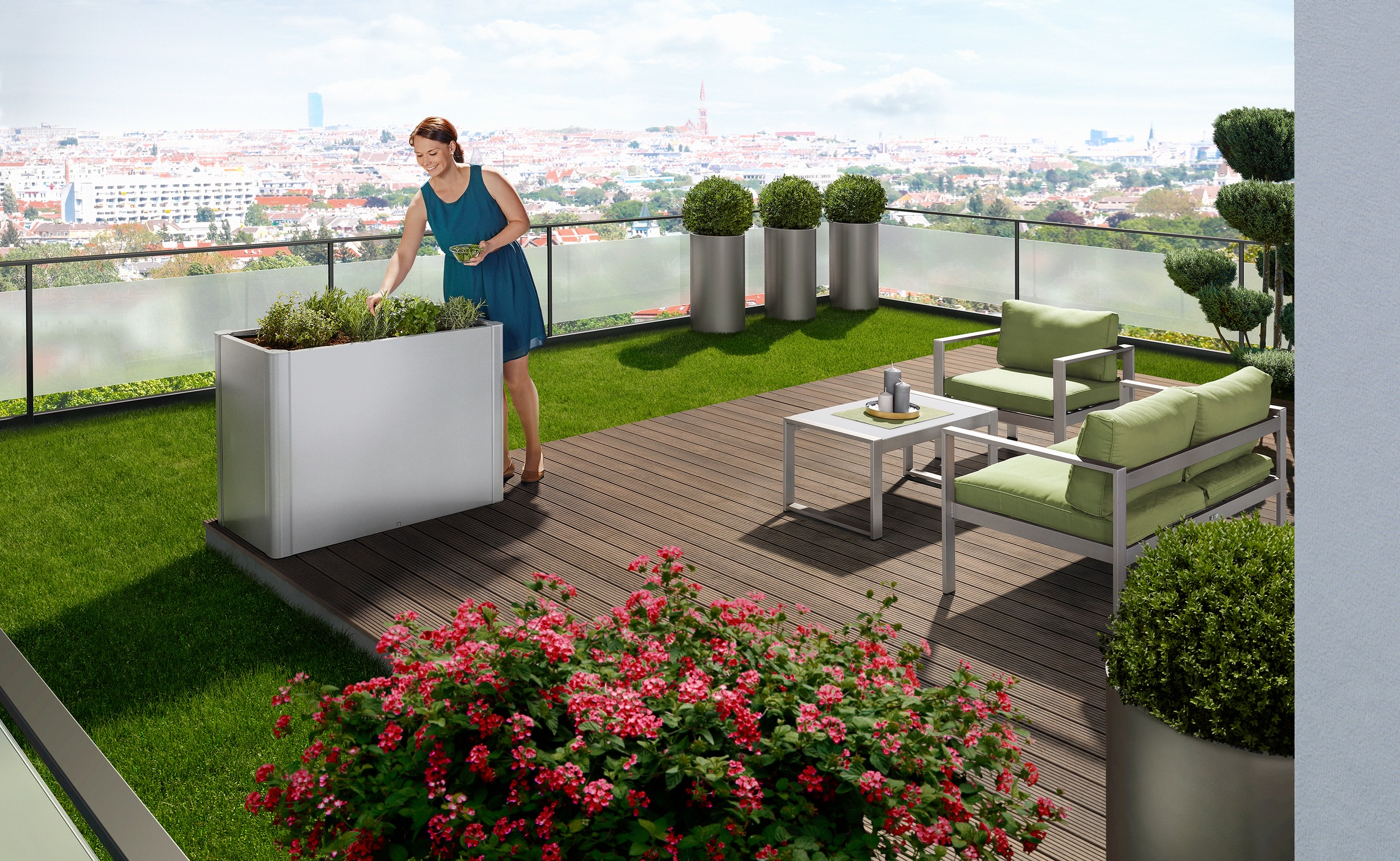 Biohort Hochbeet »BELVEDERE maxi 1x0,5; verschiedene Farben« 102x53x77 cm, extrem langlebig, aus Metall