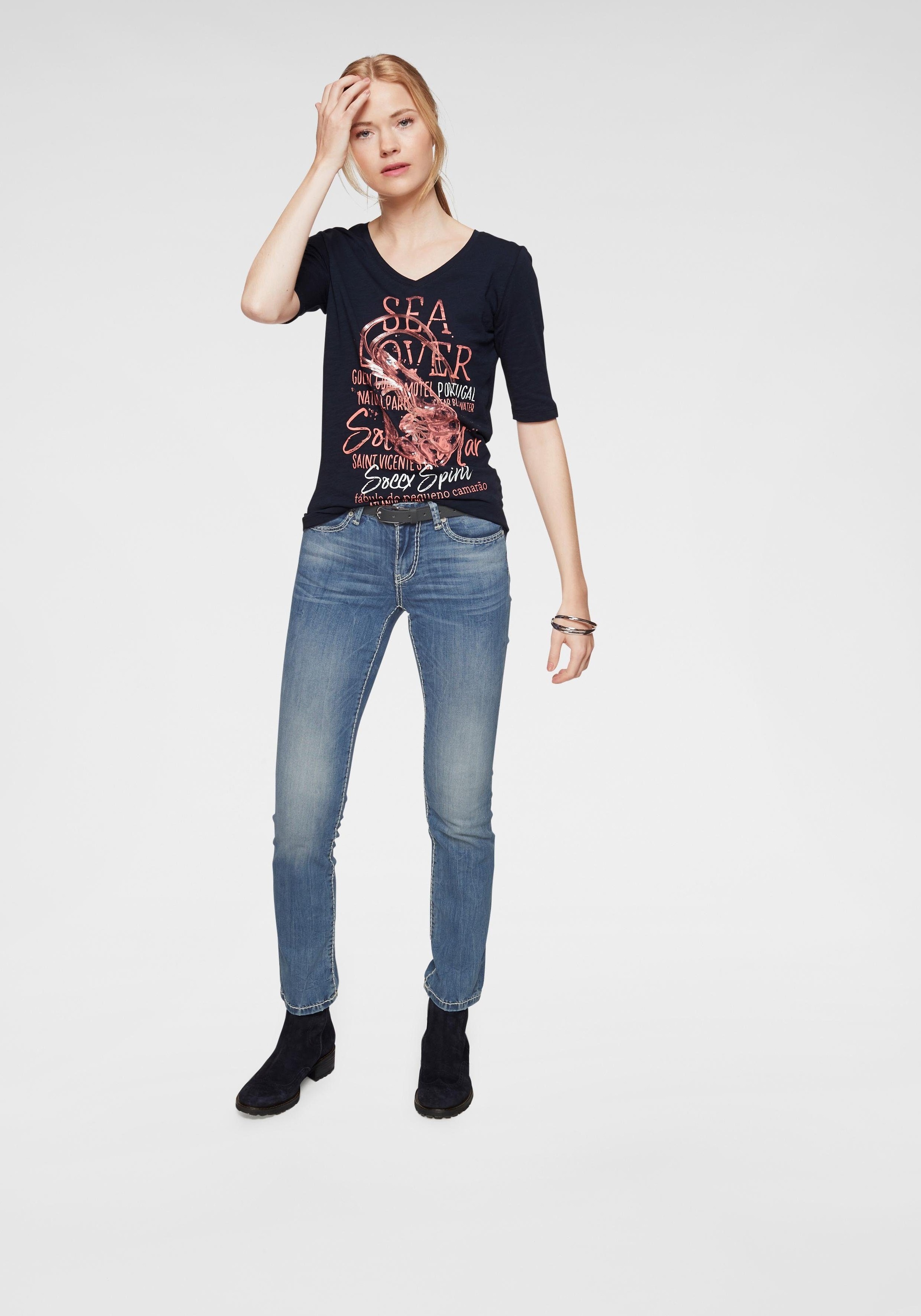 SOCCX Gerade Jeans jetzt »Romy«, Dekosteppnähten mit bestellen markanten