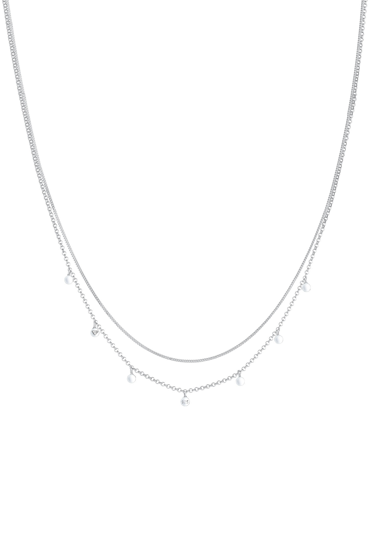 Elli Gliederkette »Layer Basic Mini Disc Plättchen 925 Silber«