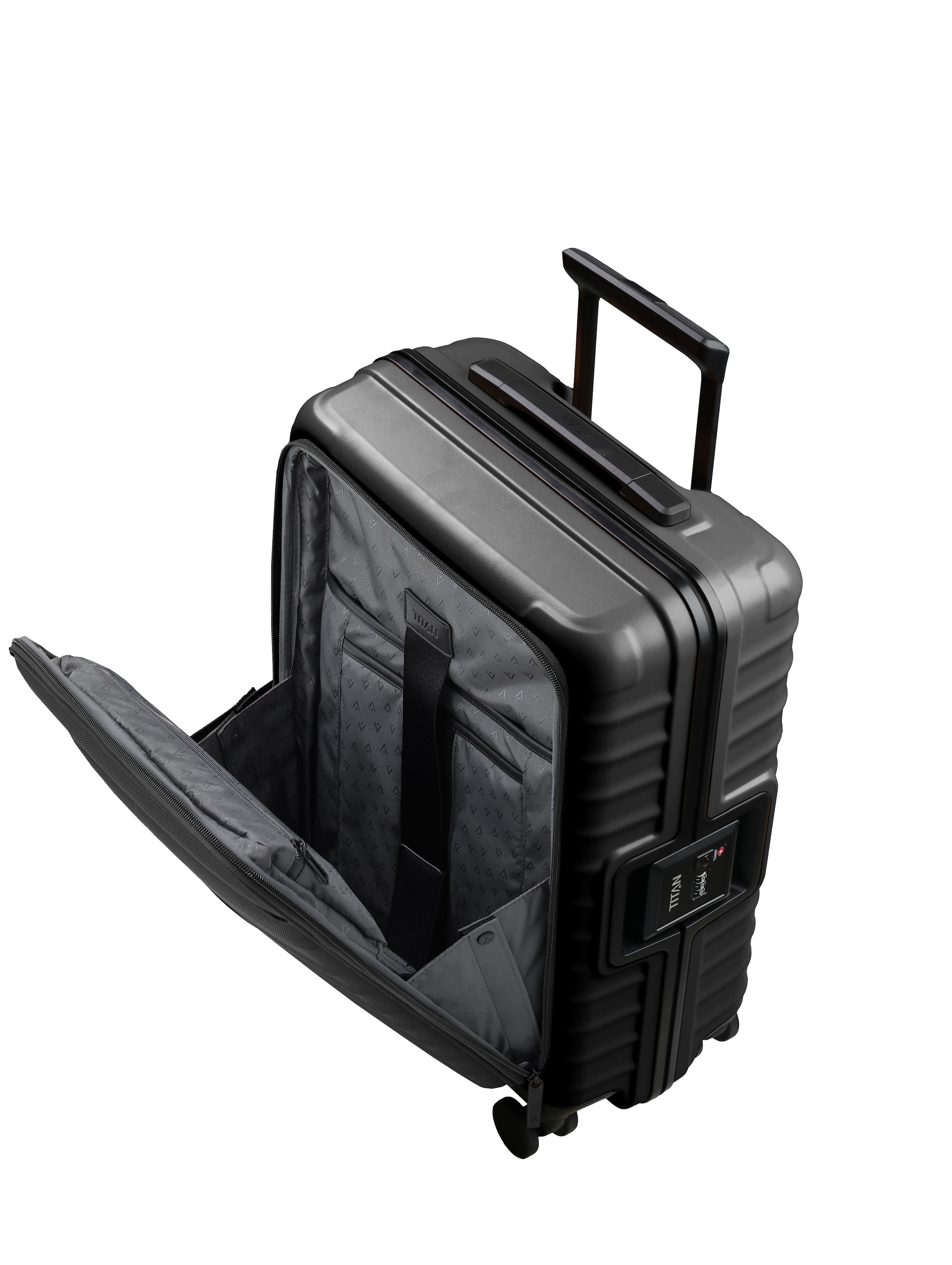 TITAN® Trolley »OVERSEAS Koffer Hartschale« 42 l 4 Rollen mit TSA-Rahmenschloss, Mono-Lock und kratzresistenter Oberfläche
