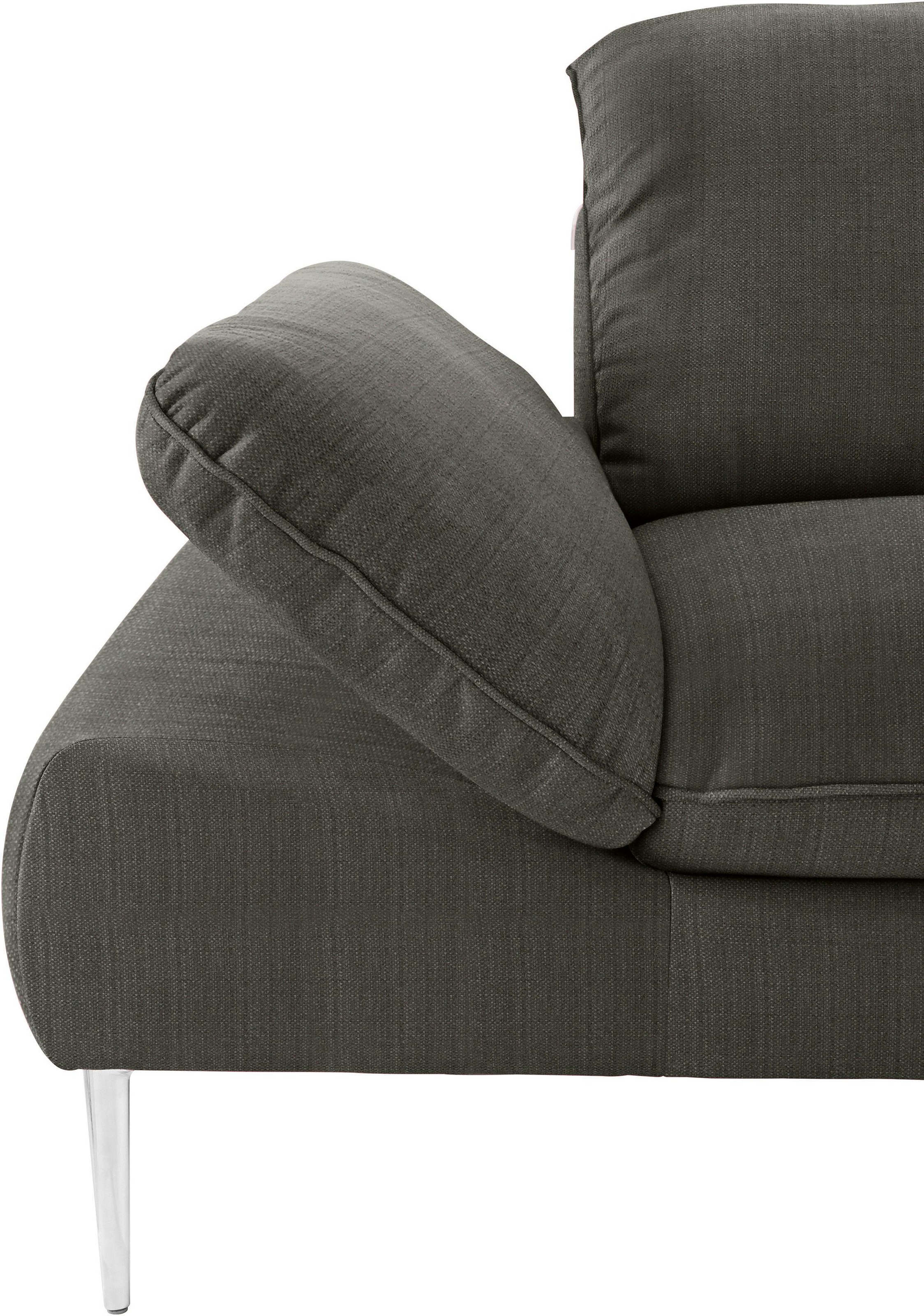 W.SCHILLIG Ecksofa »enjoy&MORE, Designsofa, elegant und bequem, L-Form«, mit Sitztiefenverstellung, Füße Chrom glänzend, Breite 310 cm