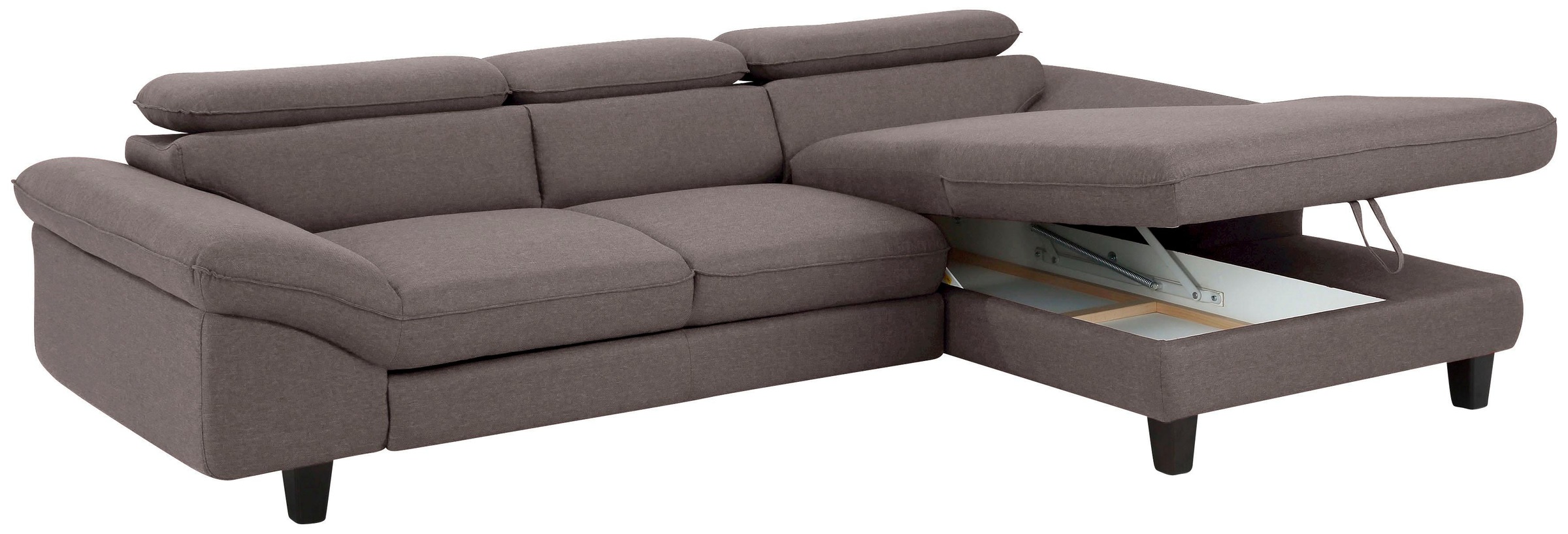 Home affaire Ecksofa »Pilot L-Form«, mit Kopfteilverstellung, wahlweise mit Bettfunktion & Bettkasten