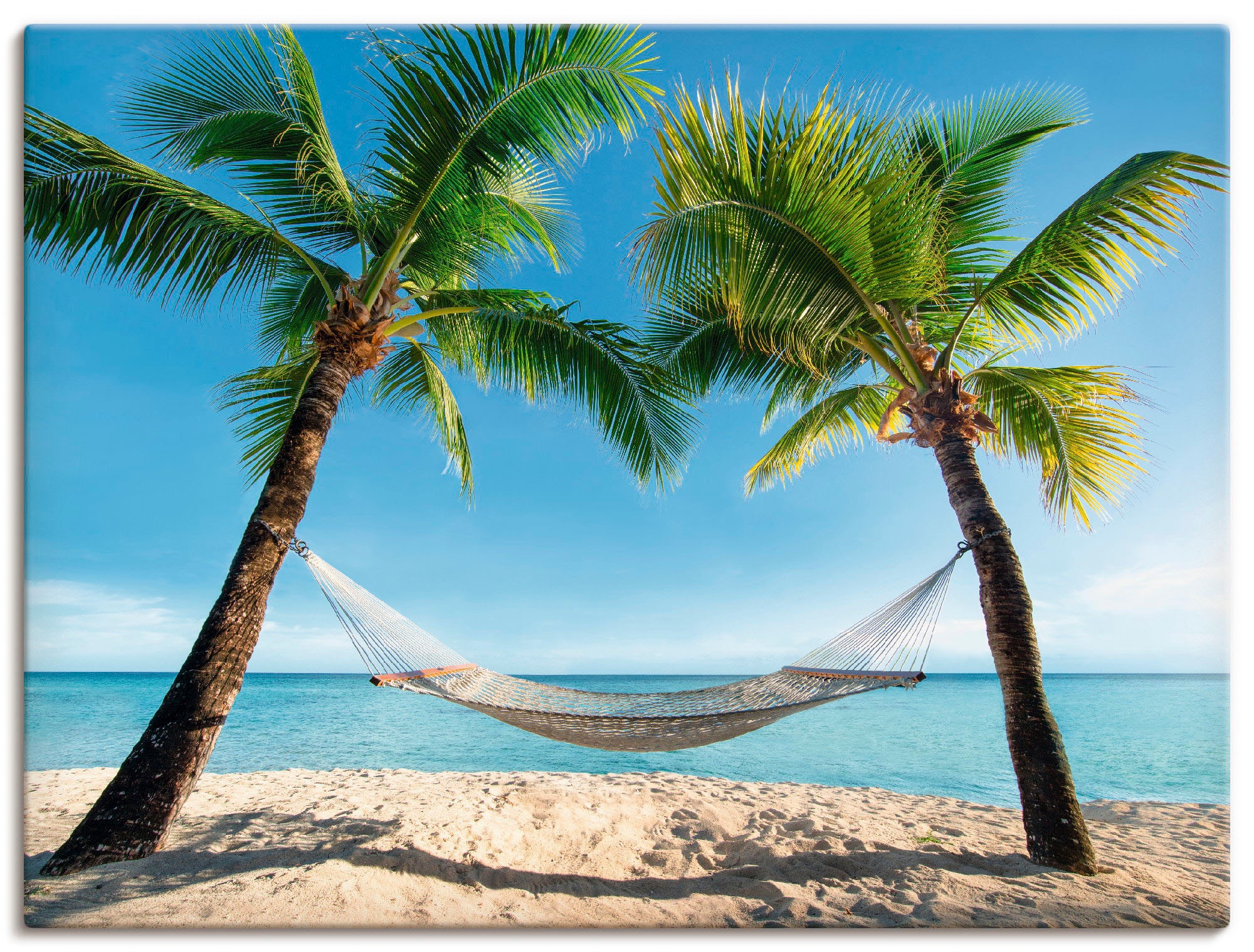 Artland Wandbild »Palmenstrand Karibik mit Hängematte« Amerika 1 Stk. tlg. günstig online kaufen