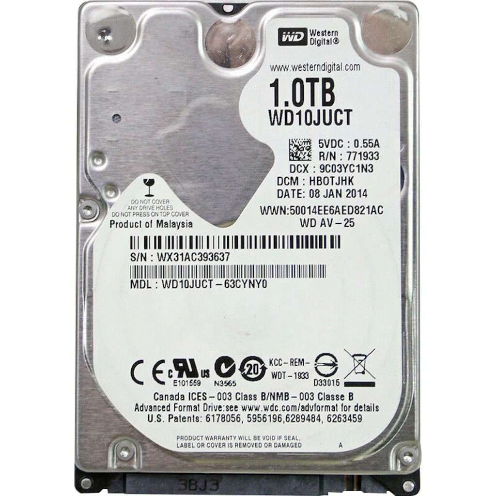 Western Digital HDD-Festplatte »WD AV-25 1TB«, 2,5 Zoll, Anschluss SATA III